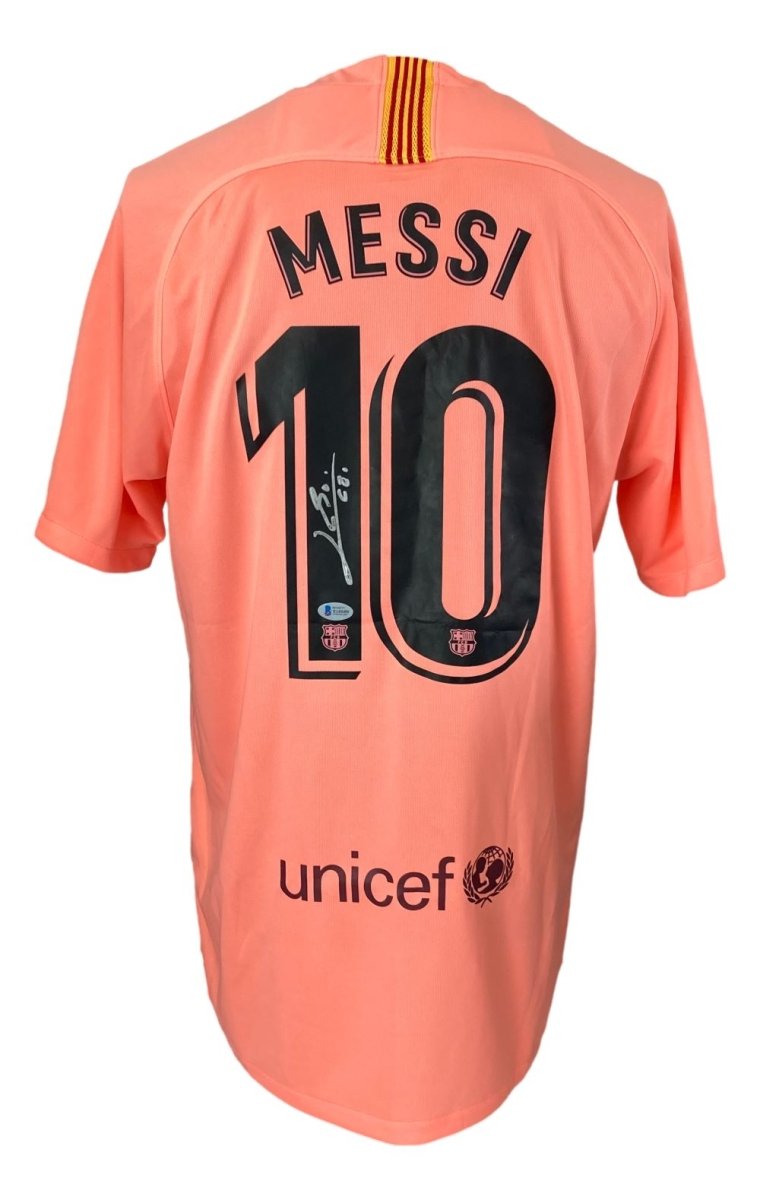 Authentic Lionel Messi Signed Barcelona Nike Soccer Jersey BAS E16589 - Rare Collectible for Football Fans & Sports Memorabilia Enthusiasts - Perfect for Display, Gifts, and Investment