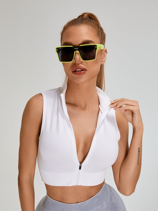ZASUWA Women's Ribbed Zipper Tank Top - Stylish Casual & Layering Essential for Everyday Wear