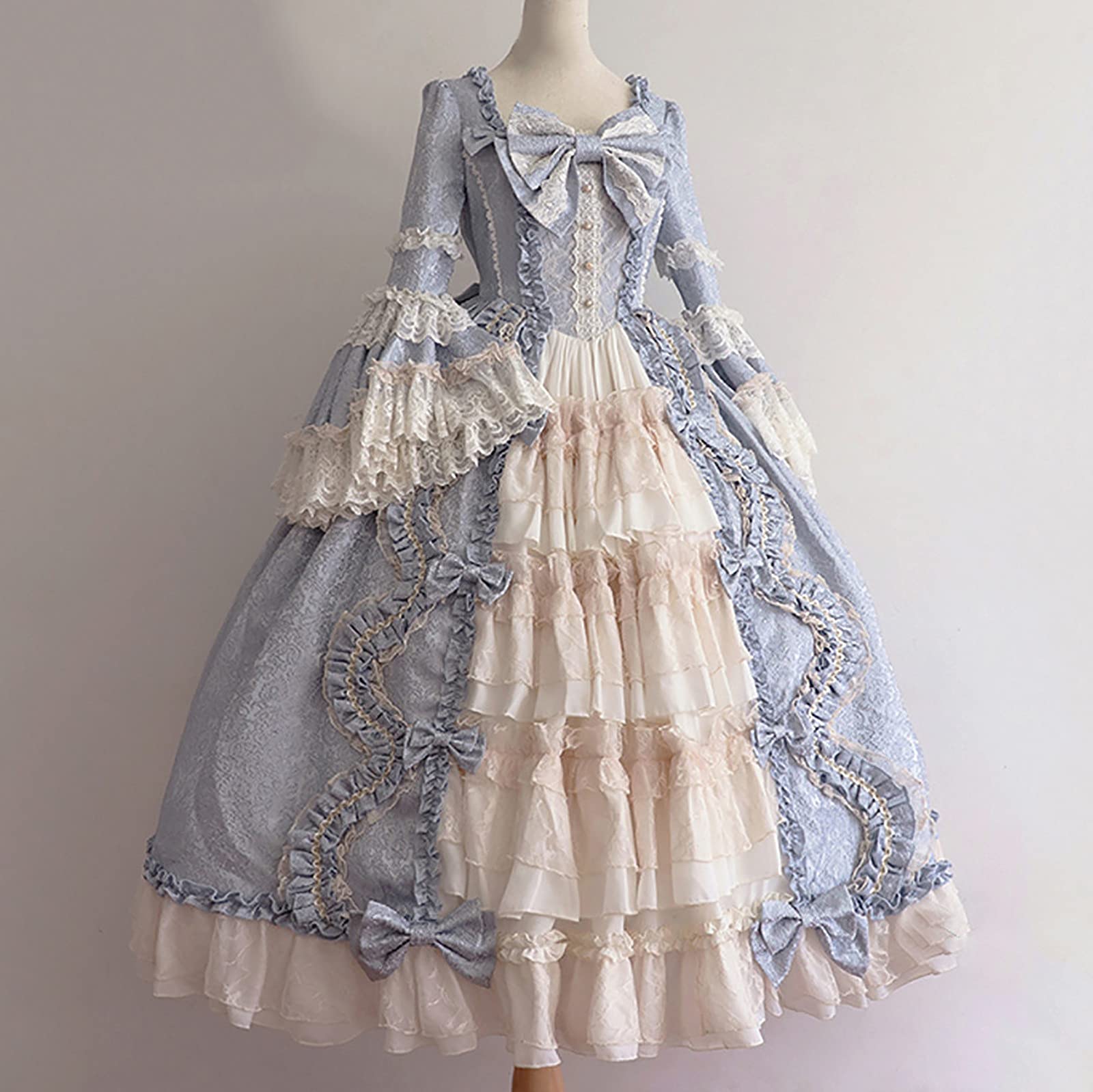Elegant Victorian Lolita Princess Dress - French Inspired Ruffle Gown with Bell Sleeves for Masquerade Ball, Prom, Cosplay & Tea Parties | Women's Gothic Formal Dress