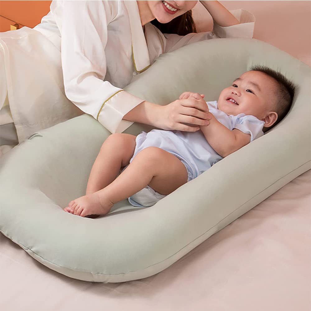 Baby Lounger Pillow for Newborns 0-12 Months - Soft Infant Nest Lounger for Safe Sleeping & Playtime (British Apricot) | Perfect for Nursery, Travel & Tummy Time