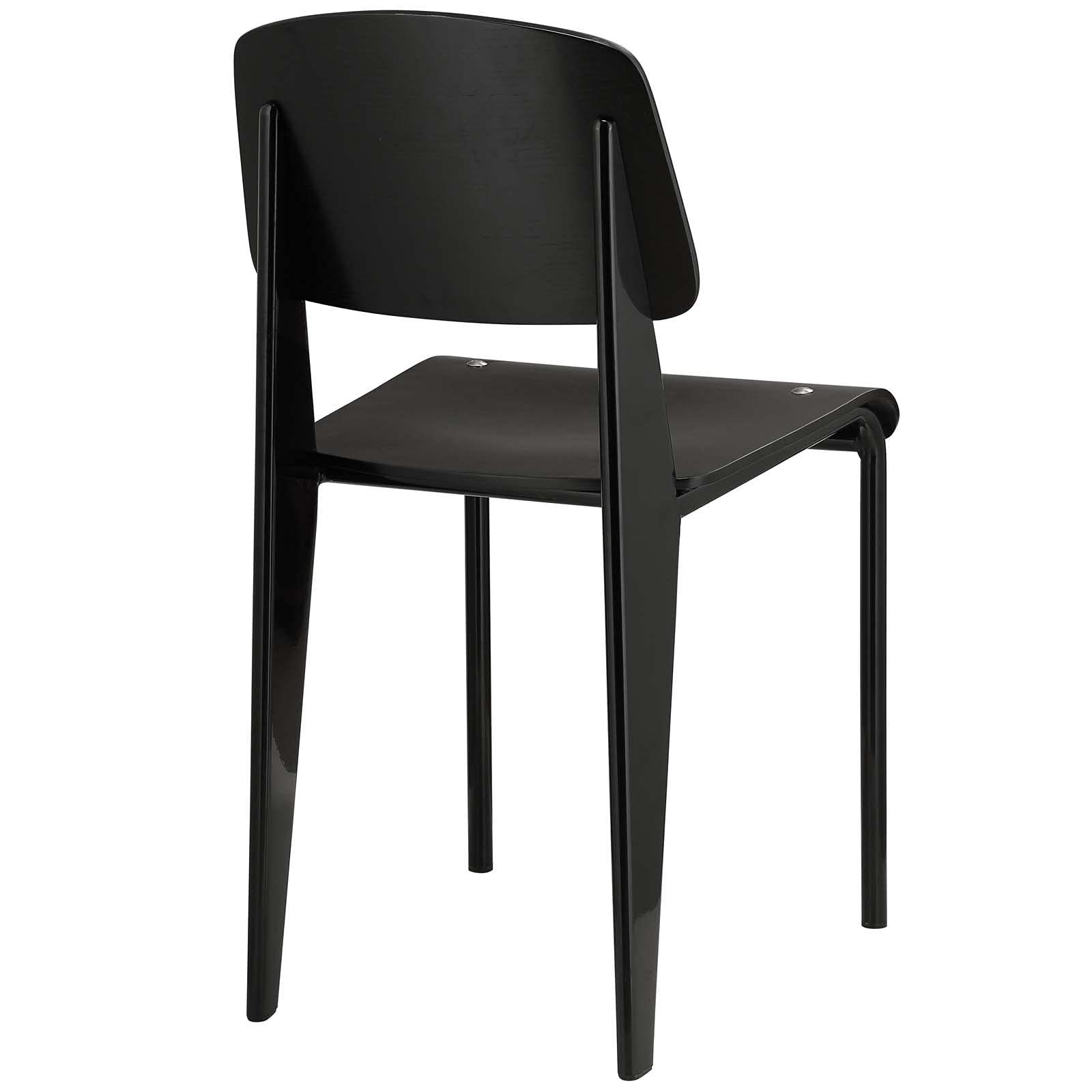 Modway Cabin Modern Wood & Metal Dining Chair - Black Kitchen & Dining Room Chair for Home, Restaurant & Office Use