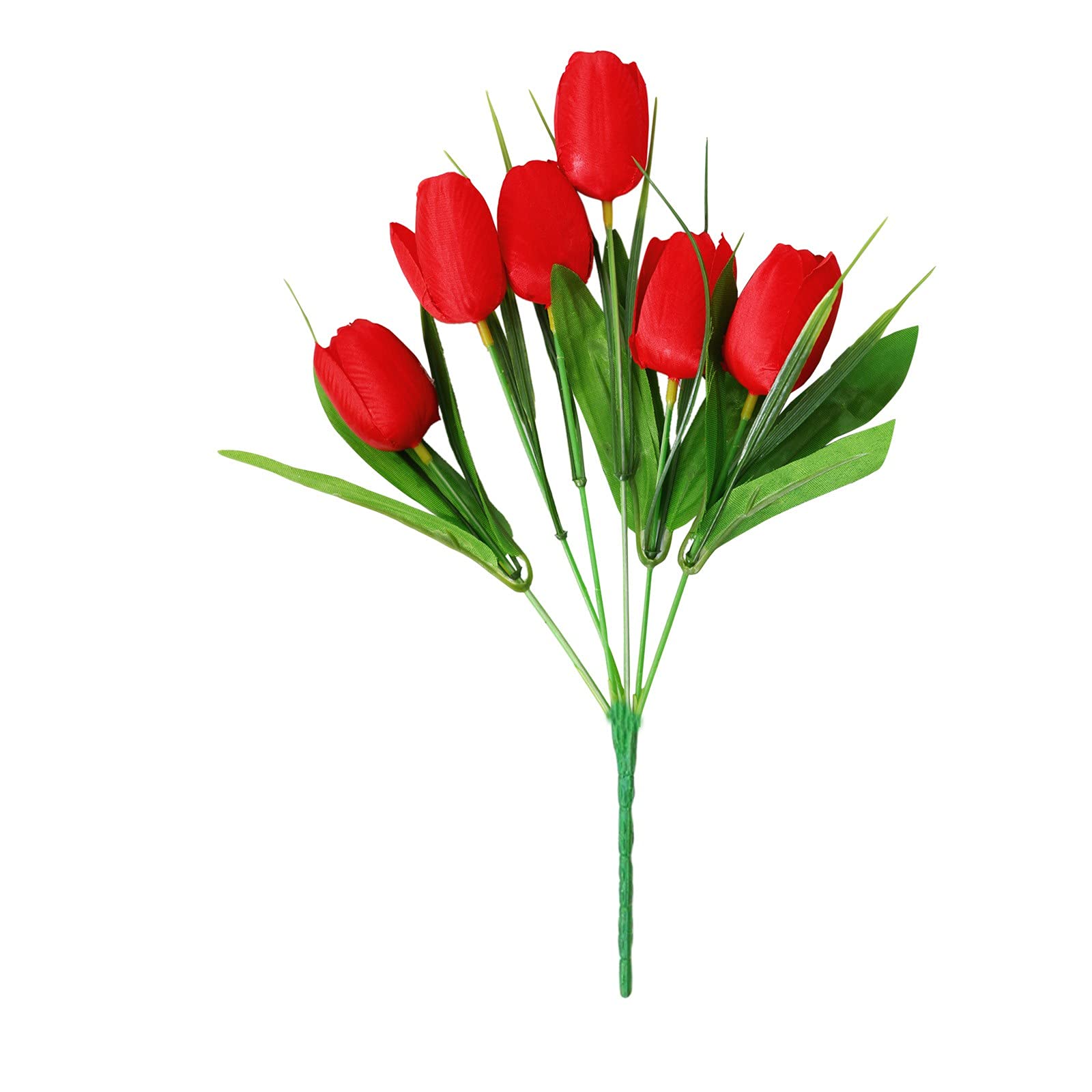 6-Pack Real Touch Faux Tulip Flowers - Artificial Silk Tulips for DIY Wedding Bouquets, Bridal Showers, Centerpieces & Home Decor - Lifelike Red Tulip Arrangements for Parties, Tables & Indoor Decoration
