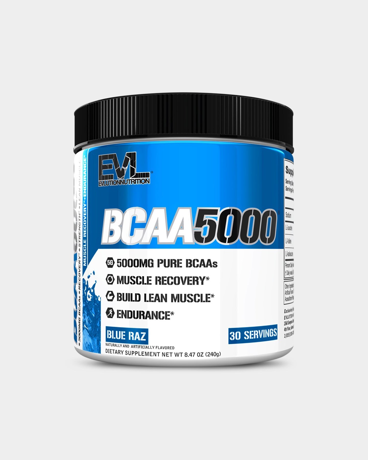 EVLUTION NUTRITION BCAA 5000 Powder - Branched Chain Amino Acid Supplement for Muscle Recovery & Growth - Ideal for Workout, Fitness & Bodybuilding