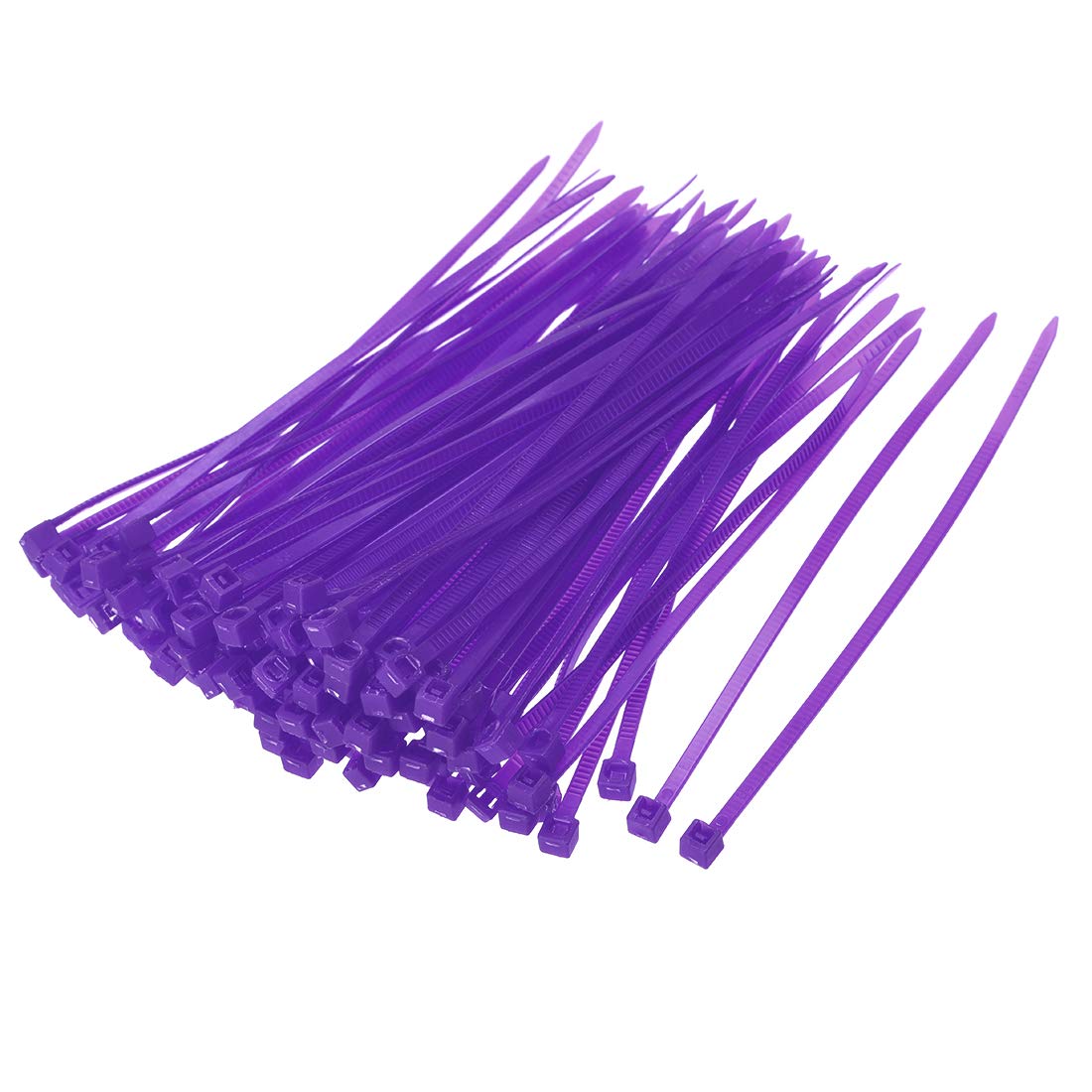 uxcell 4 Inch Nylon Self-Locking Cable Ties - 0.09 Inch Width, Purple (500 Pack) - Perfect for Home Organization, Wire Management & DIY Projects