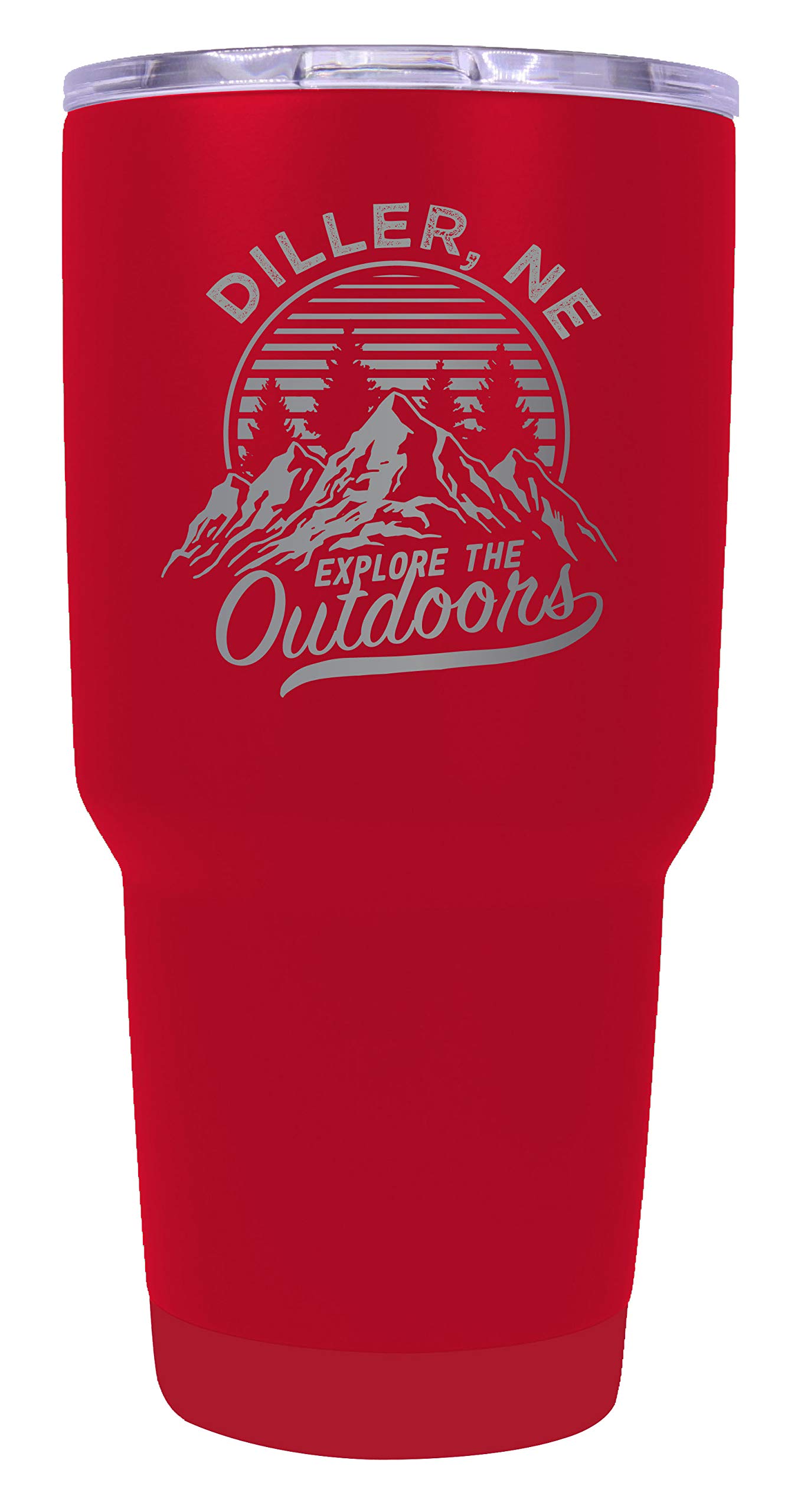 R&R Imports Diller Nebraska Souvenir - 24oz Insulated Stainless Steel Tumbler with Laser Engraved Design, Keeps Drinks Hot/Cold for Hours - Perfect for Travel, Camping & Outdoor Adventures (Red)