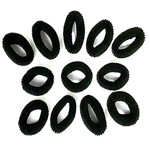 Vararo Black Rubber Hair Bands for Women - 12 Pack, No-Slip Elastic Hair Ties for Ponytails, Braids & Workouts - Soft & Gentle Hair Accessories for Daily Use, Sports & Salon Styling