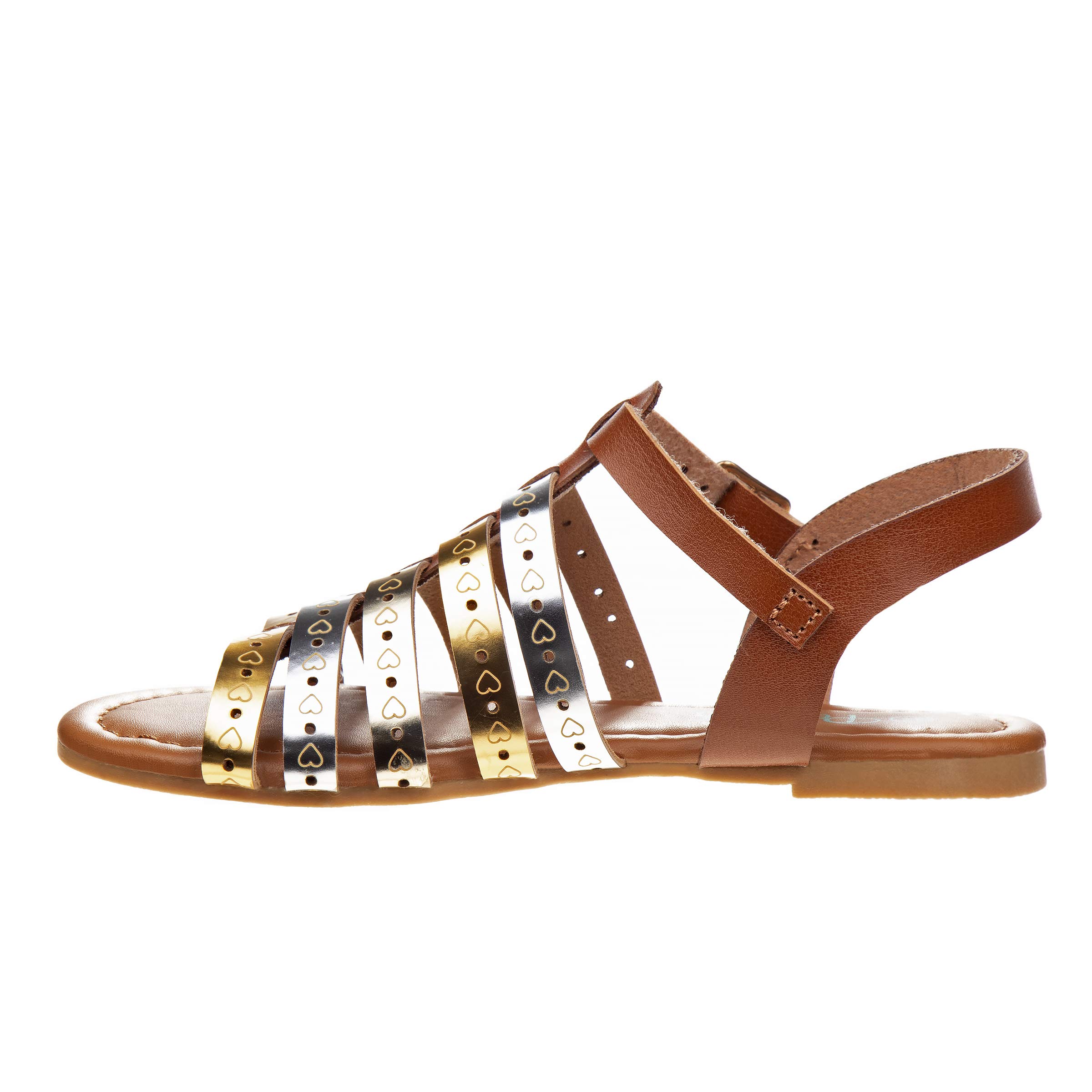 Josmo Girls Sydney Flat Sandal - Silver Glitter Comfortable Kids Sandals for Toddlers Size 4 | Perfect for Beach, Pool, and Summer Outdoor Play