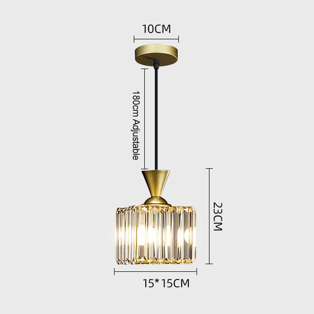 Gold/Black Crystal Pendant Light - Kitchen, Bedroom & Dining Lighting