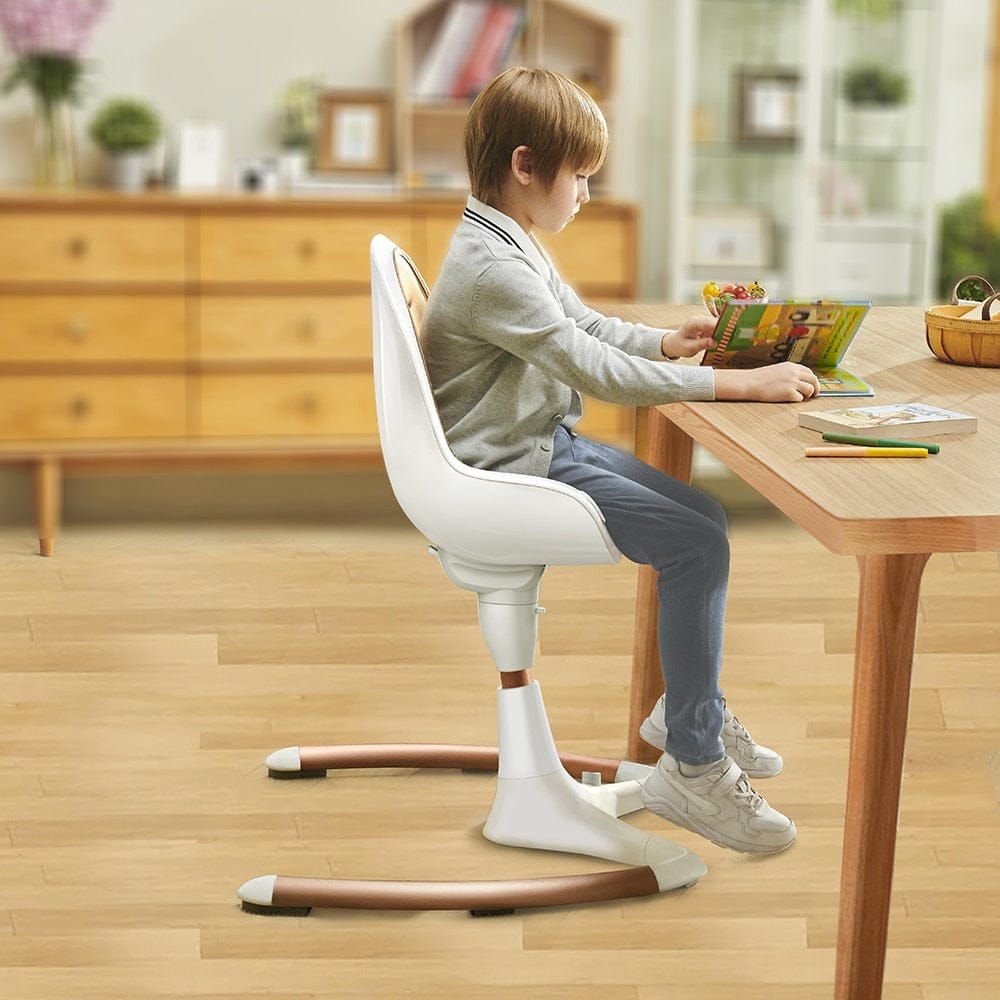 Adjustable Rotating Baby High Chair with Soft PU Leather Cushion - Perfect for Feeding & Playtime at Home or Restaurant