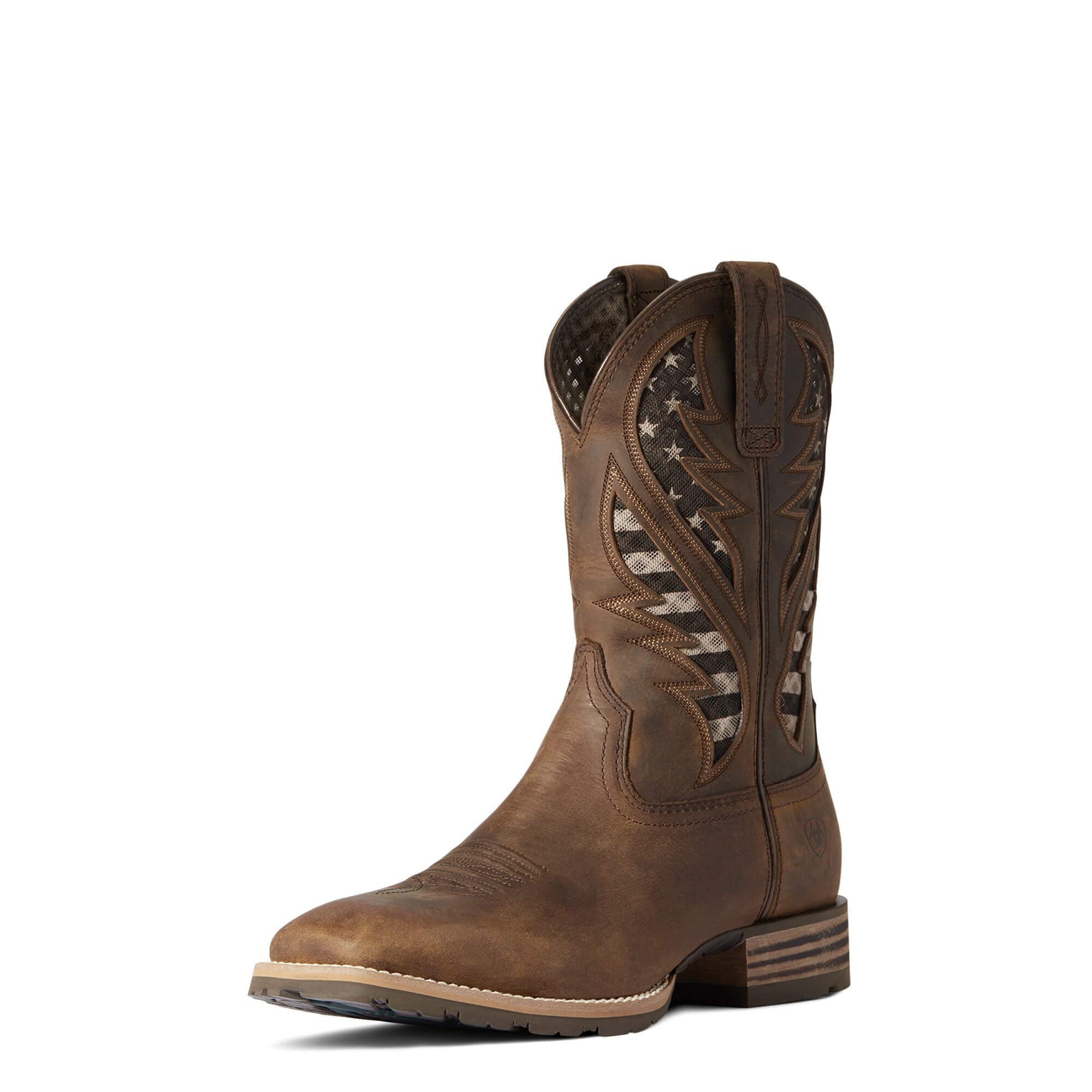 Ariat Men's Hybrid VentTEK Western Boot - Breathable & Comfortable Cowboy Boots for Work, Riding & Outdoor Activities