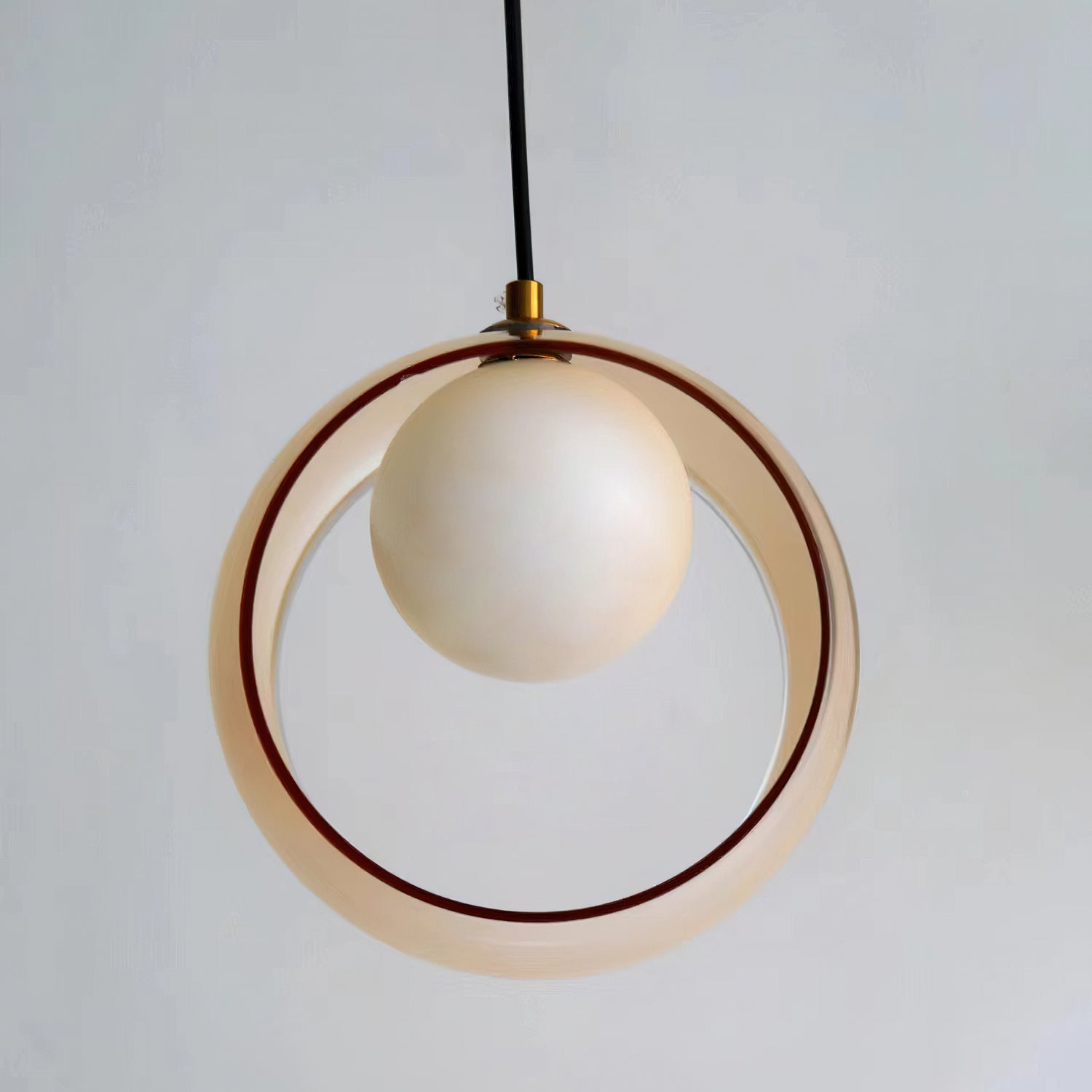 Iridescent Globe Pendant Lamp - Modern Glass Hanging Light Fixture for Living Room, Bedroom, Dining Room & Office Decor