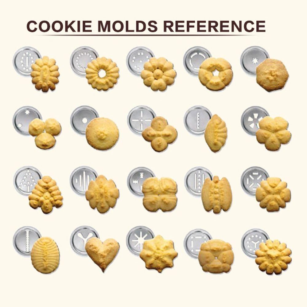 Stainless Steel Cookie Press Machine - 13 Cookie Mould Discs & 8 Piping Nozzles for DIY Biscuit Making, Cake Decorating | Perfect for Holiday Baking, Party Treats & Home Dessert Crafting