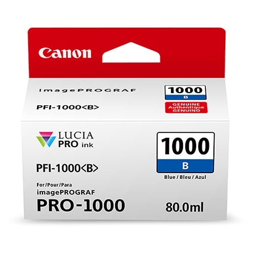 Canon PFI-1000 B LUCIA PRO 80ml Blue Ink Tank Cartridge - Compatible with Canon PRO-1000 Printer - Ideal for Professional Photo Printing & Fine Art Reproduction