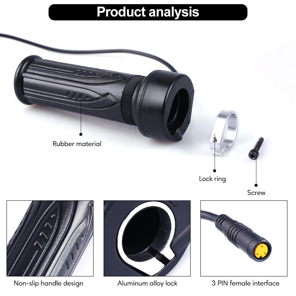 Electric Bike Full Twist Throttle & Thumb Throttle Speed Controller for E-Bike and Scooter - Compatible with Left Hand Installation | Perfect for Commuting, Off-Road Adventures & Urban Riding