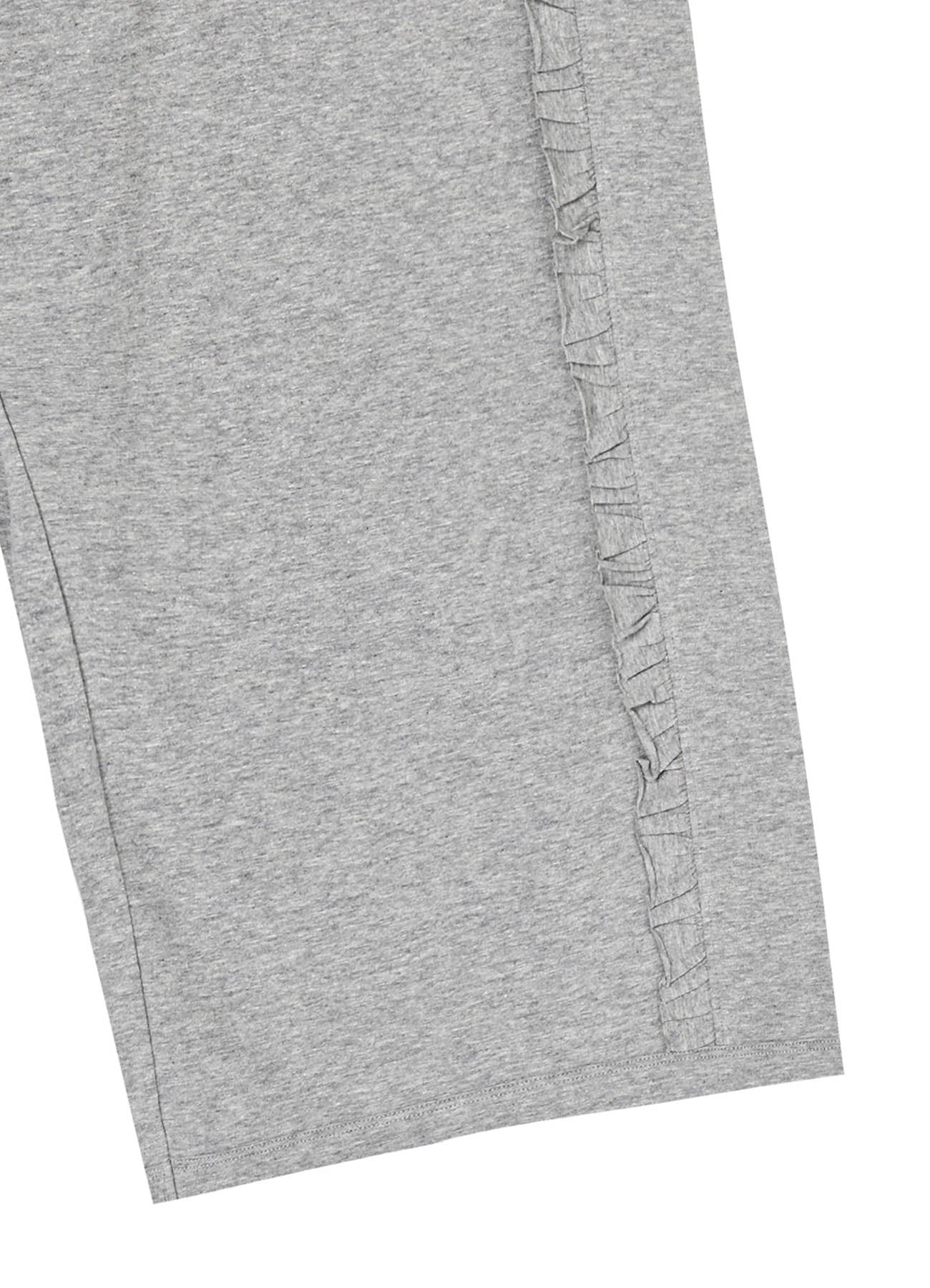 Soft Cotton Jersey 4/5 Length Pants with Frill Detail - Women's Casual Lounge Pants for Home, Yoga & Summer Outfits