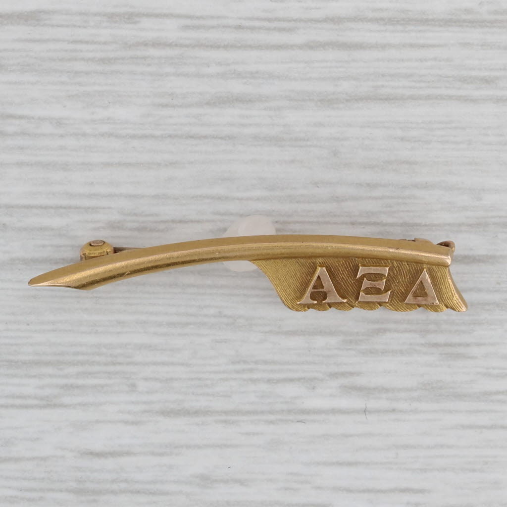 10k Gold Alpha Xi Delta Quill Pin - Vintage Greek Sorority Badge Jewelry for Sorority Sisters, Initiation Gifts & College Greek Life Events