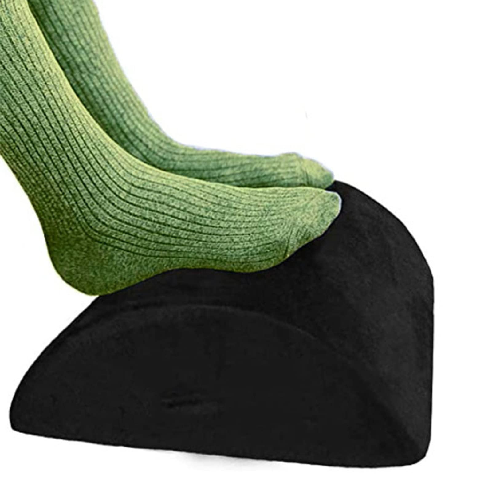 QFFL Teardrop Shaped Foot Rest with Breathable Mesh Cover - Ergonomic Foam Footstool for Back & Hip Pain Relief - Washable & Portable for Office, Home, and Travel Use