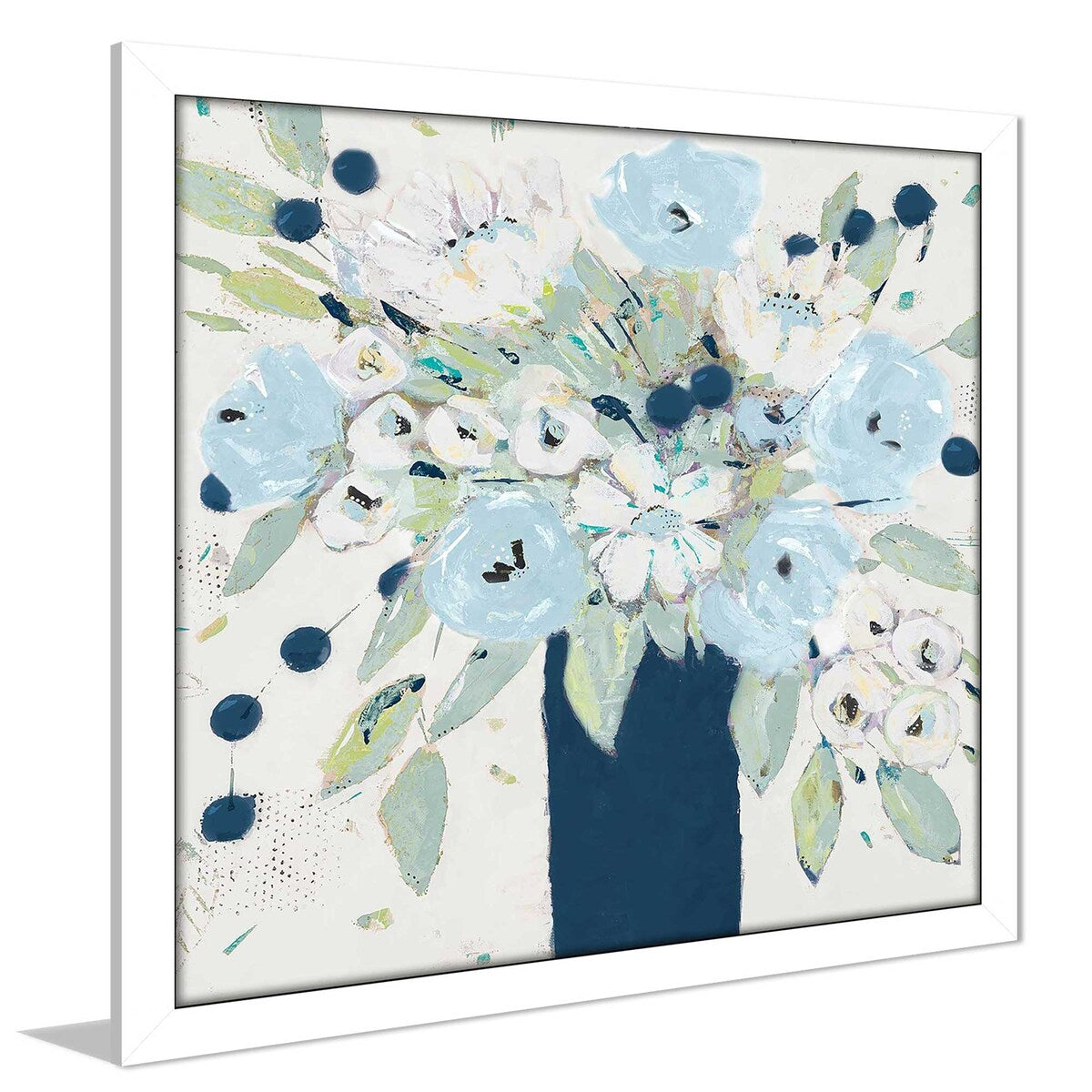 Blue Bouquet Vase Print on Acrylic - Elegant Floral Decor for Home, Office & Wedding Centerpieces