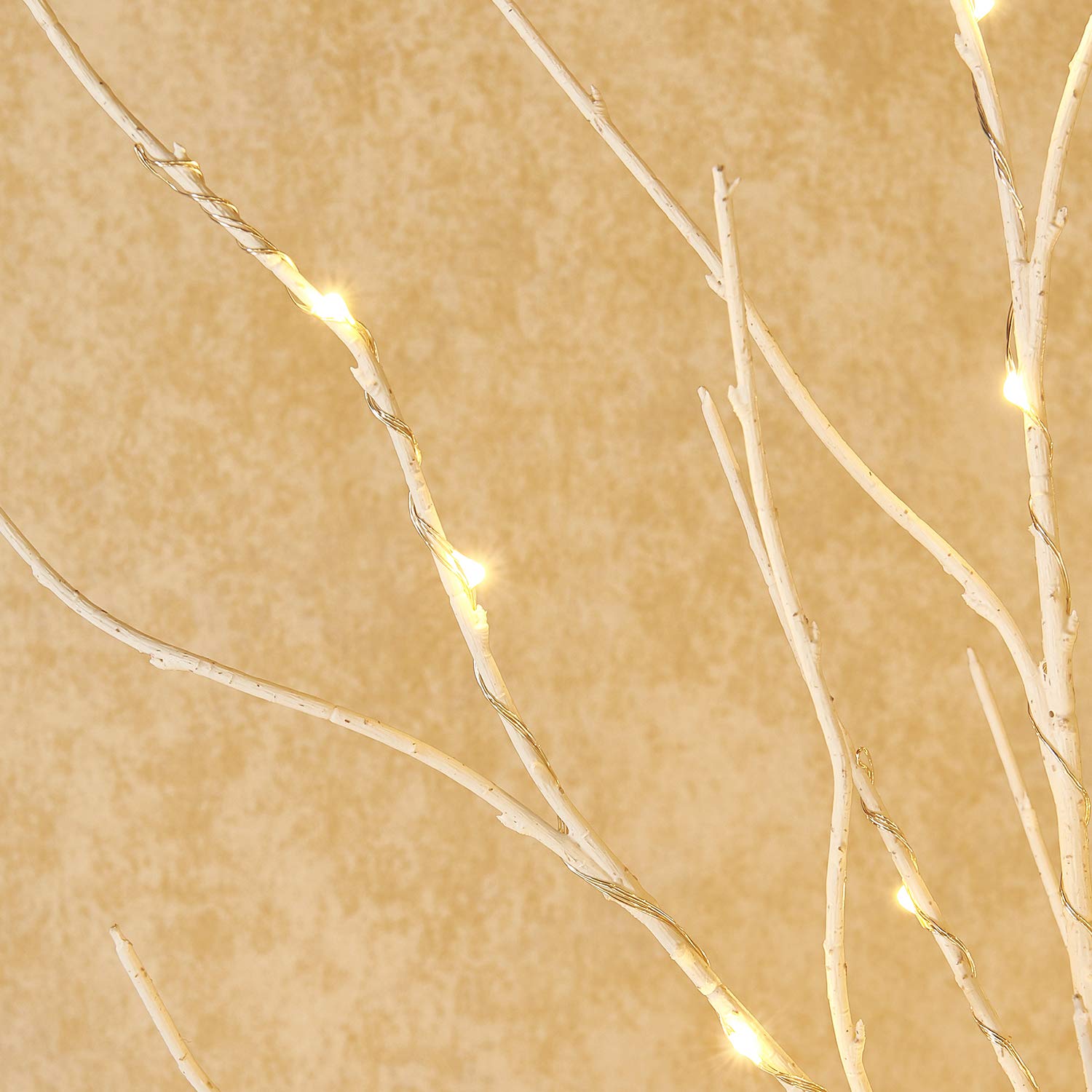 Fudios 30IN Battery Operated LED Birch Twig Lights with Timer - 100 Warm White LEDs for Indoor/Outdoor Holiday Decor (2-Pack) | Perfect for Winter Centerpieces, Vase Fillers, and Seasonal Home Decoration