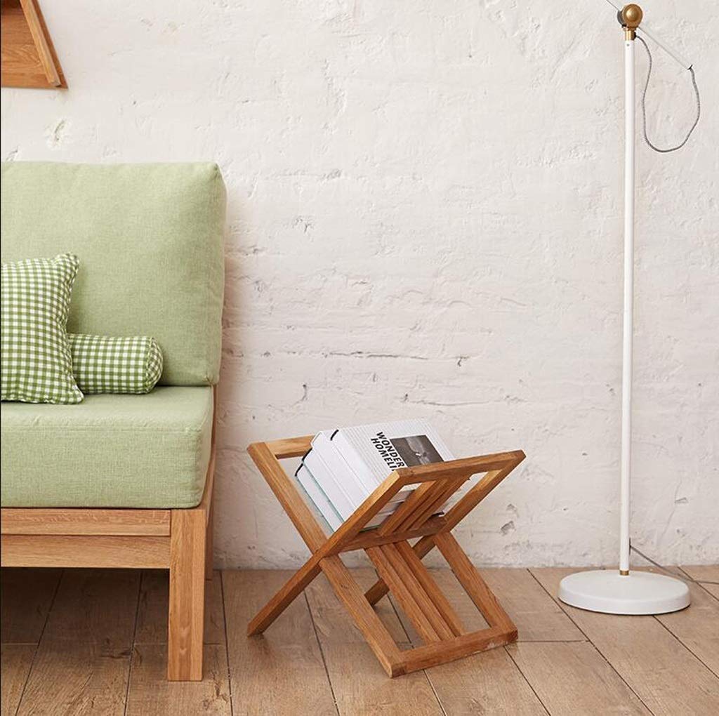 Solid Wood Floor Magazine Rack - V-Shaped Stand Storage Shelf for Books, Newspapers & Magazines - Modern Home Office Decor for Living Room, Bedroom & Study
