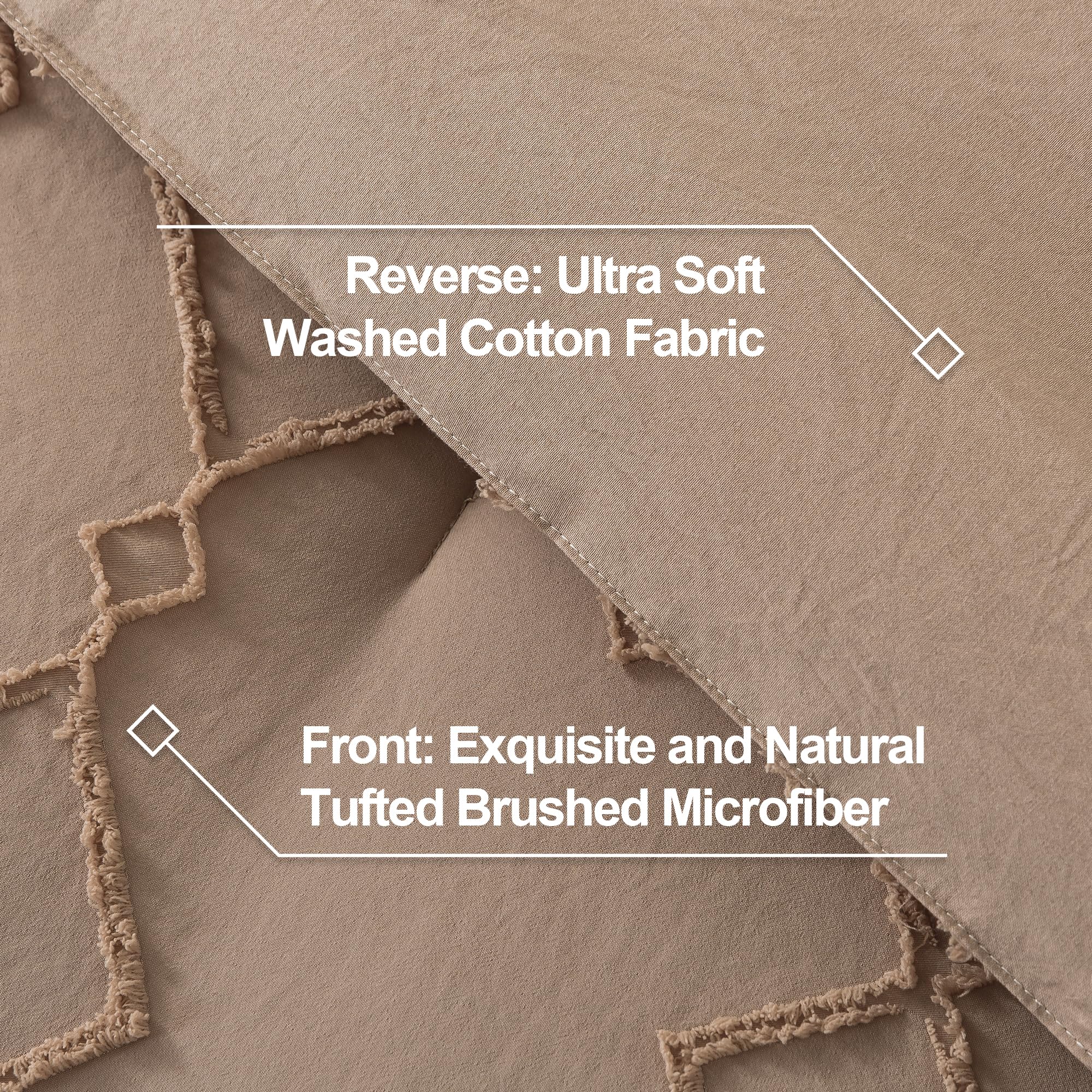 **Andency Taupe Tufted Comforter Set King (104x90 Inches) – 3-Piece Boho Farmhouse Bedding with Geometric Design, Soft Microfiber Down Alternative – Perfect for Cozy Bedrooms & Guest Rooms**