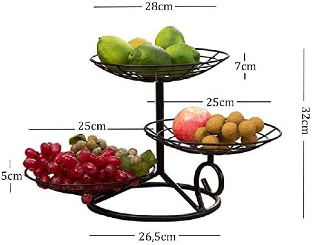 3-Tier Metal Fruit Basket - Hollow Design for Fruits, Vegetables & Bread | Perfect for Kitchen Counter, Dining Table & Party Display