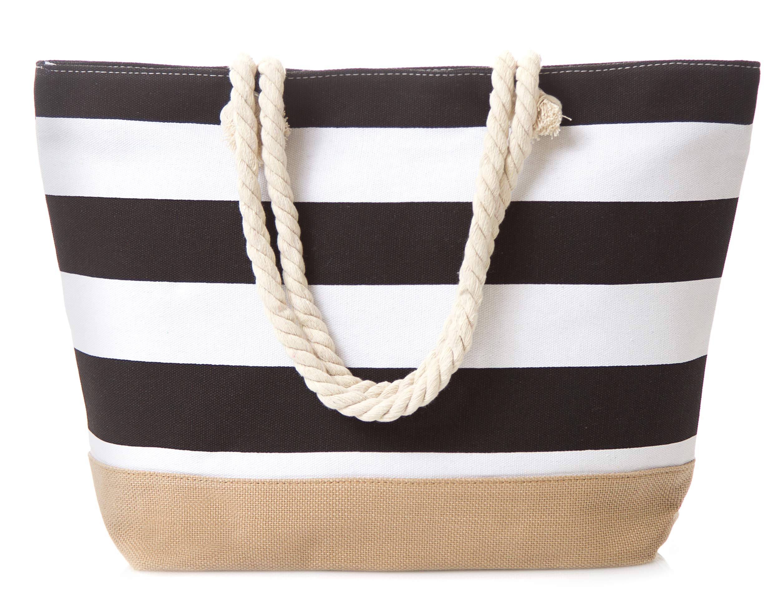 Stylish Waterproof Tote Bag for Women - Large Durable Beach Bag with Zipper Pocket - Perfect for Travel, Shopping, Gym & Poolside Essentials
