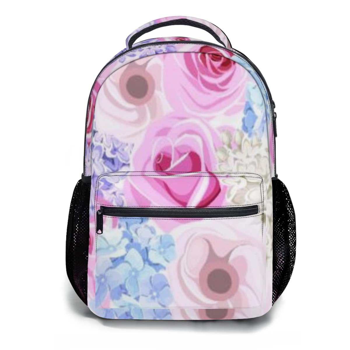 Pink Roses School Backpack Set - Durable Travel & Hiking Backpack for Boys & Girls - Perfect for School, Outdoor Adventures & Daily Use