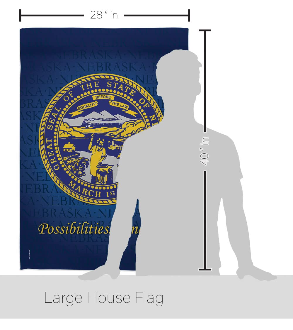 Nebraska Americana House Flag Set 28x40 with Pole - Patriotic Outdoor Decor