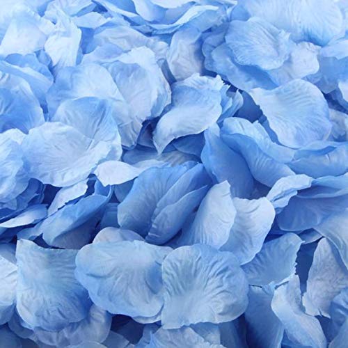 1000pcs Blue Silk Artificial Rose Flowers - Bulk Wedding Party Decor, Home Decoration, Table Centerpieces, DIY Crafts | SHANGMAOYO Premium Faux Floral Petals & Sunflower Heads (Dried Flower Style)