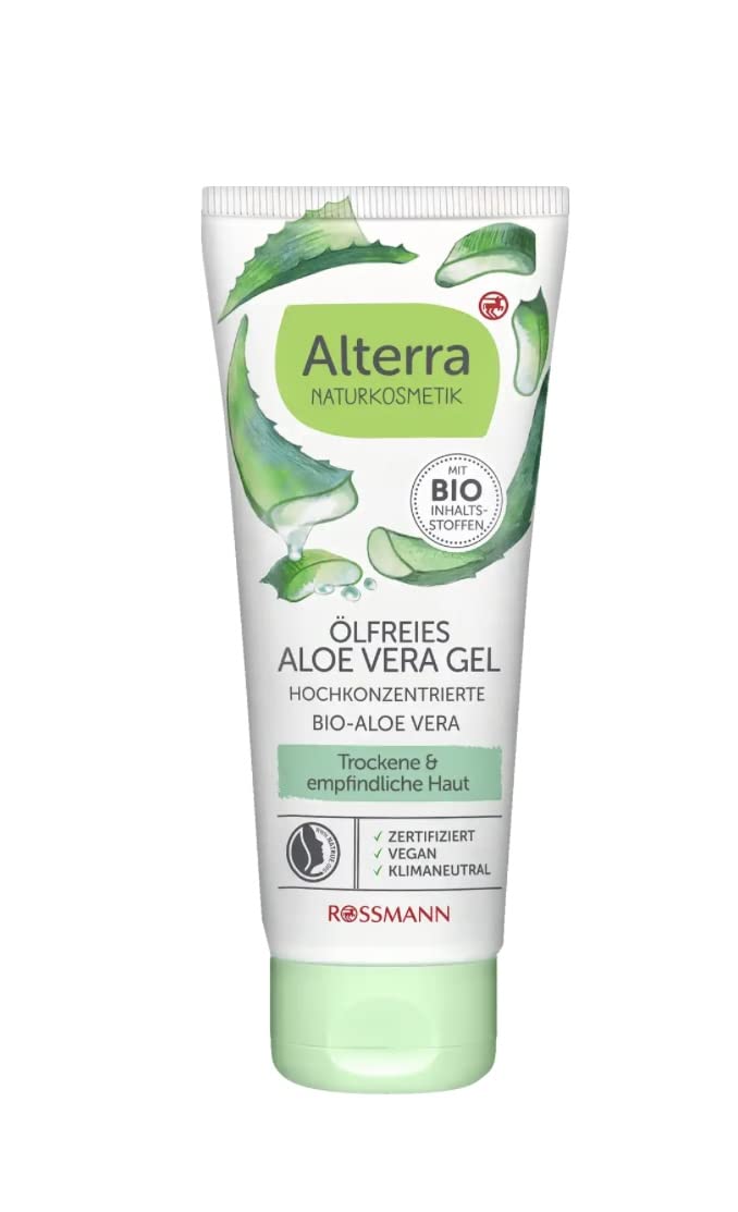 Organic Aloe Vera Gel with Quince Extract - 50 mL (1.76 oz) | Hydrating & Soothing Skin Care for Sunburn, Dry Skin & After Shave | Natural & Vegan