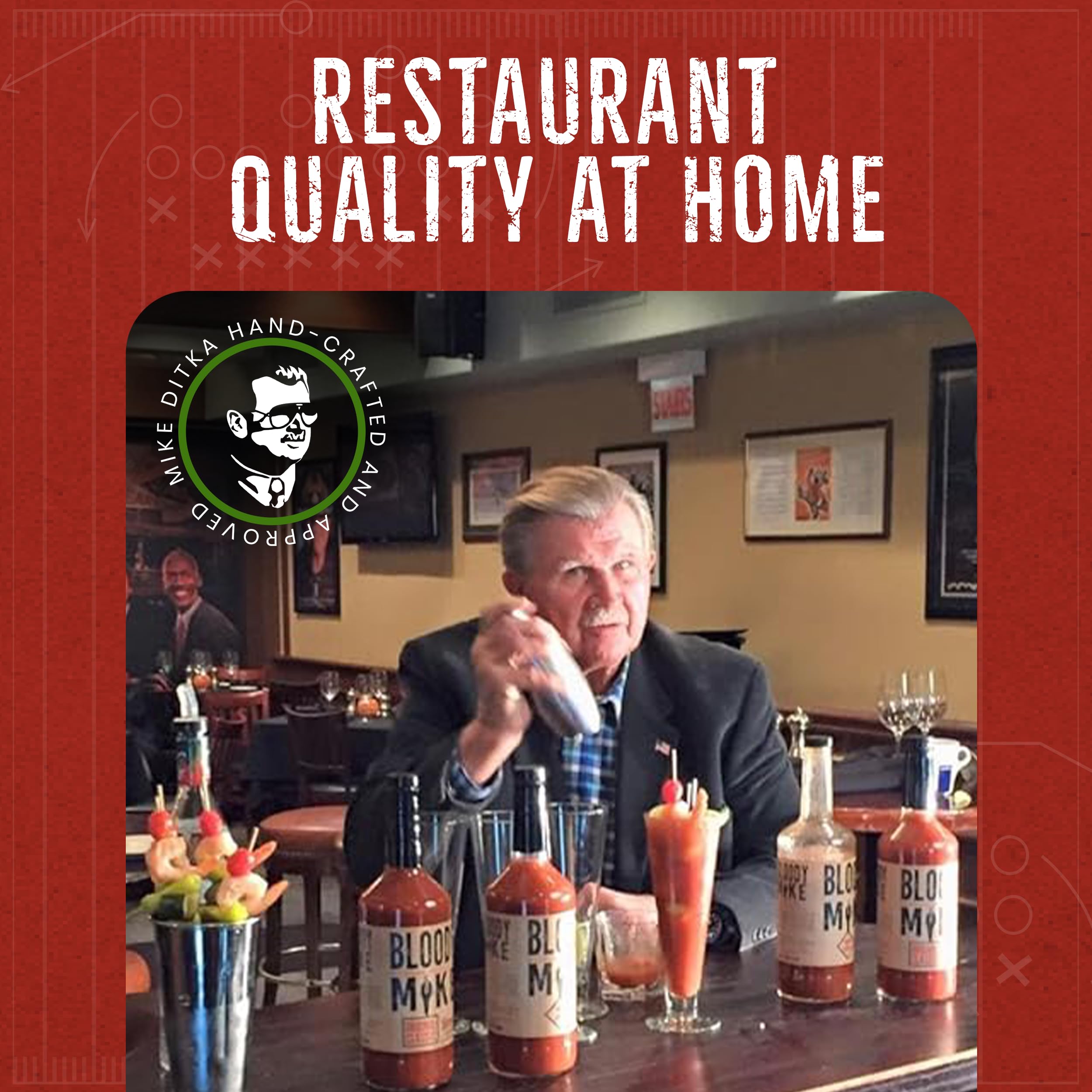 Bloody Mike Original Classic Bloody Mary Mix - Gluten Free Cocktail Mixer (2 Bottles) | Perfect for Brunch, Parties & Home Bars - Mike Ditka Approved