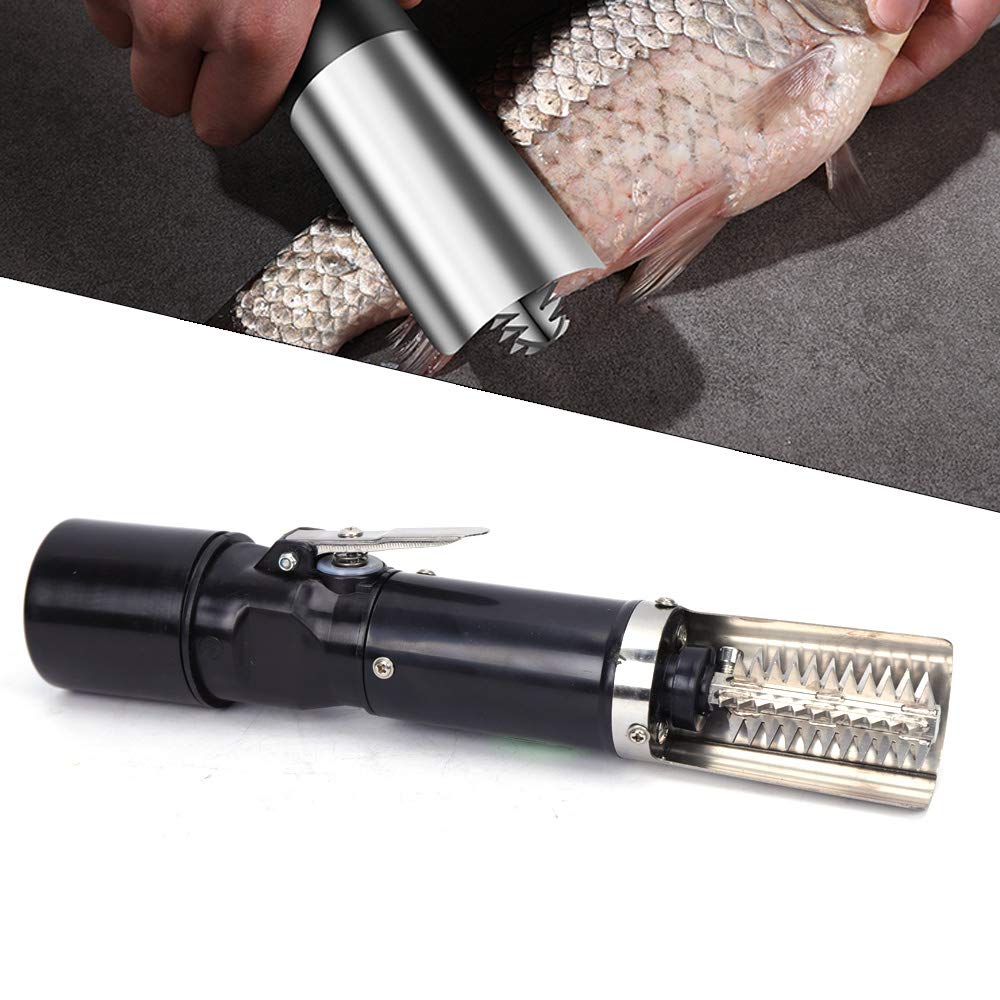 120W Rechargeable Electric Fish Scaler - 6-Sided Stainless Steel Roller Blade, Waterproof Fish Skin Cleaner for Freshwater & Marine Fish (Carp, Grass Carp) - Perfect for Home Kitchen, Fishing Trips & Seafood Restaurants