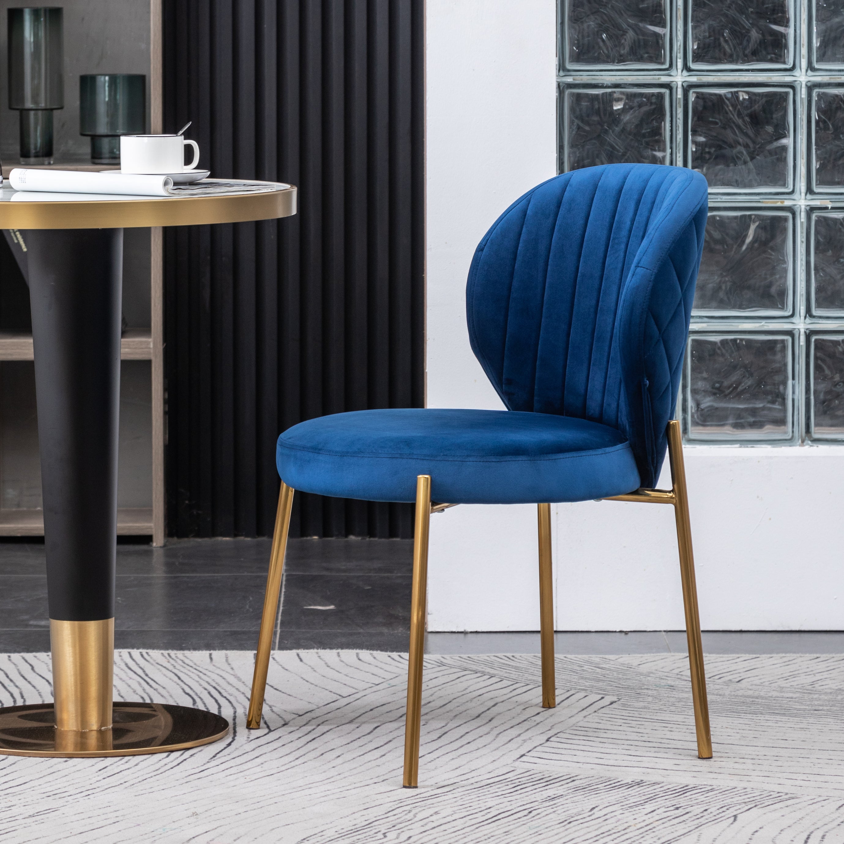 Roundhill Furniture Amoa Contemporary Velvet Upholstered Dining Chairs Set of 2 - Modern Kitchen & Dining Room Seating for Home & Restaurant