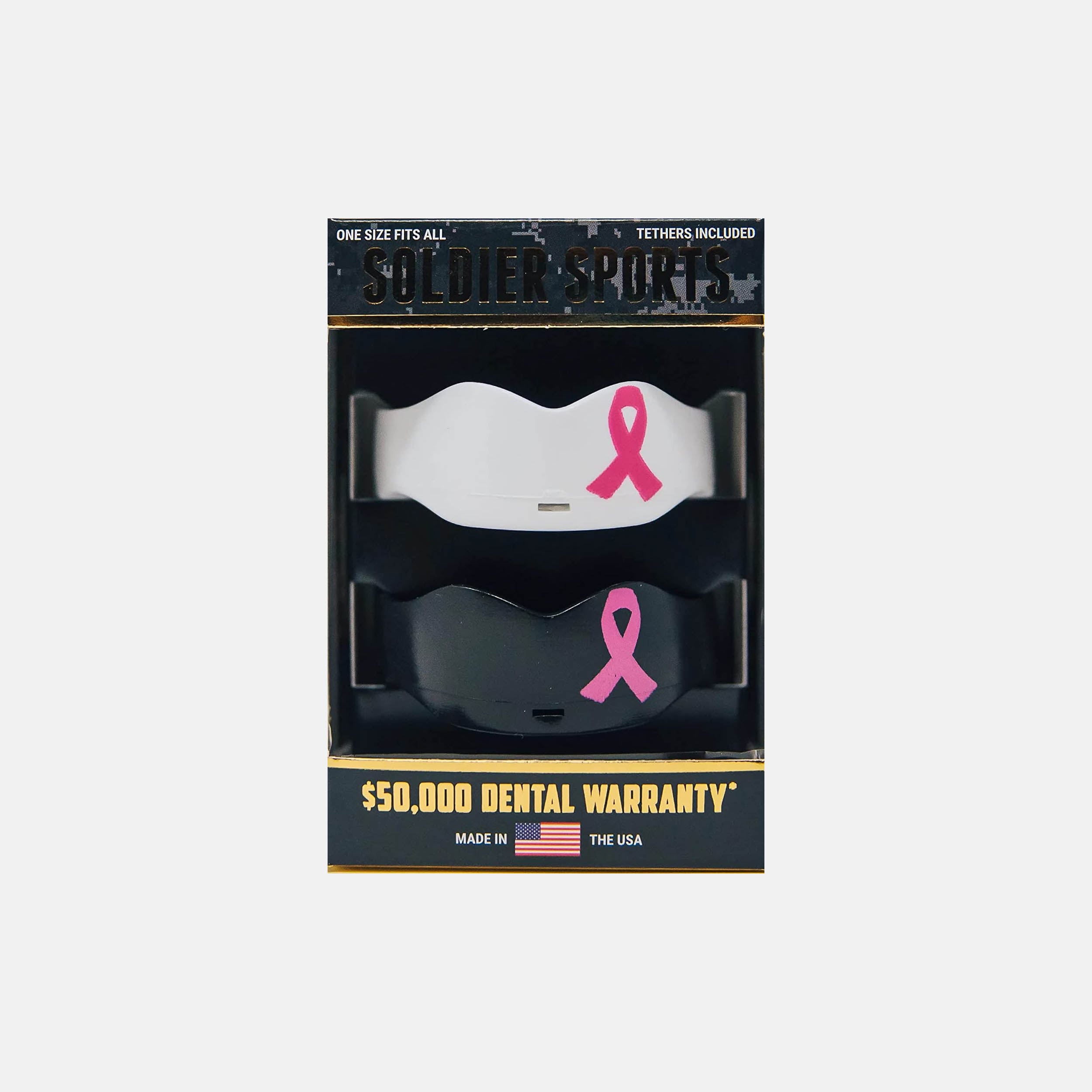 Breast Cancer Awareness Mouthguard - Soldier Two Pack for Sports & Fitness - Perfect for Football, Boxing & MMA Training
