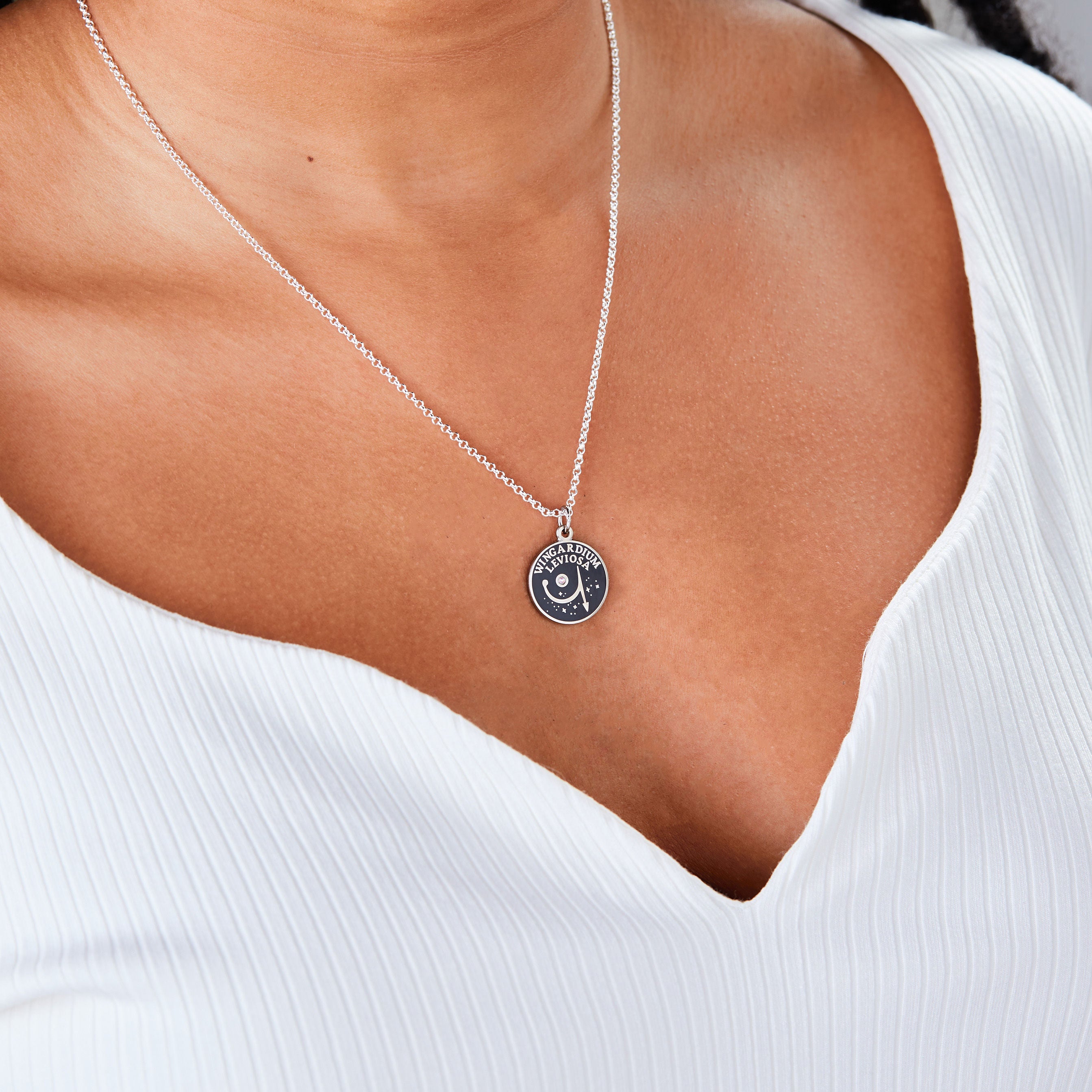Harry Potter Wingardium Leviosa Charm Necklace - Adjustable Chain for Women & Men - Perfect for Cosplay, Halloween Costume & Wizarding World Fans