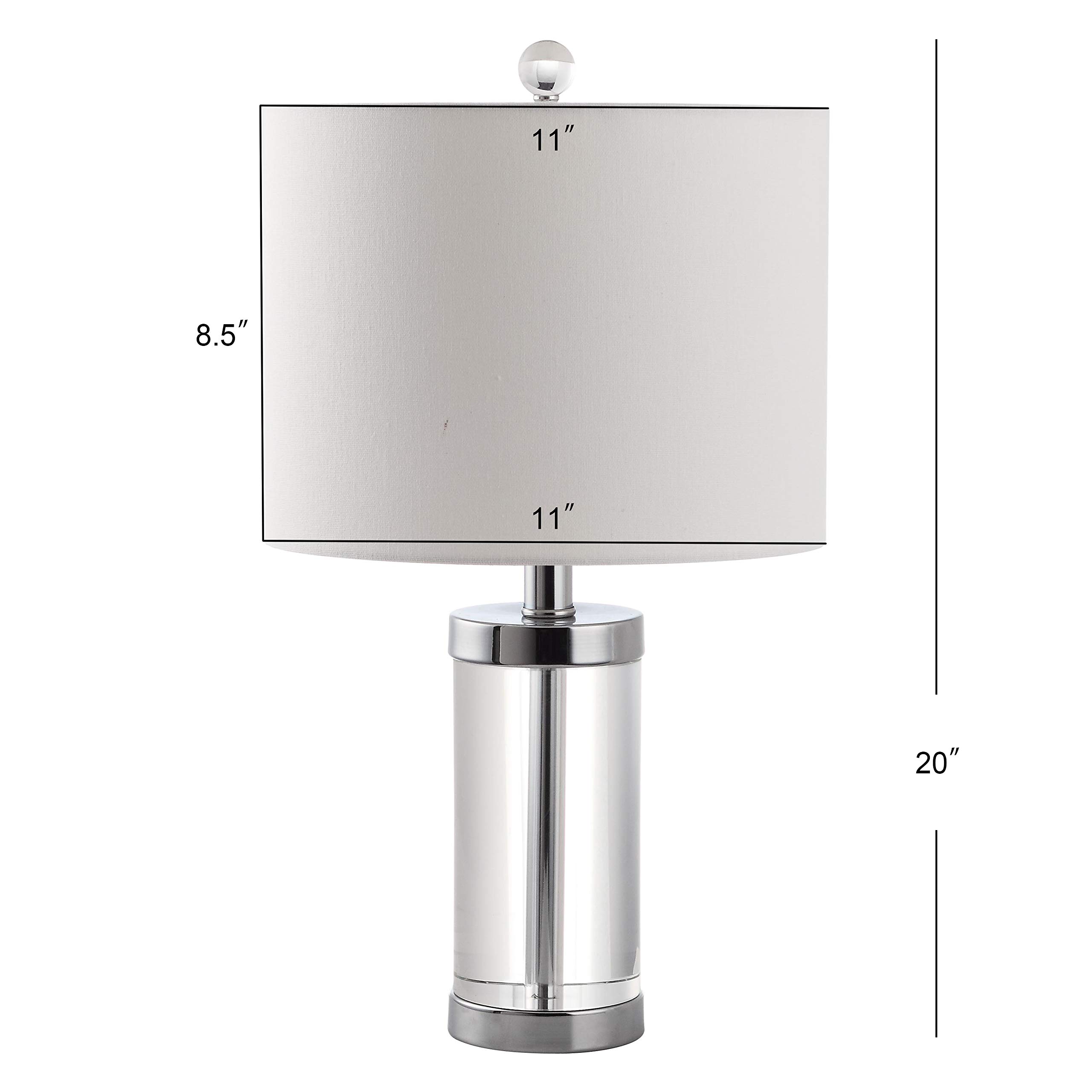 SAFAVIEH Laurie Modern Farmhouse Crystal Table Lamp Set of 2 - 20 Inch LED Bedside Lamps for Bedroom, Living Room & Home Office - Warm White Lighting with Included LED Bulbs - Perfect for Nightstands, Desks and Cozy Reading Nooks