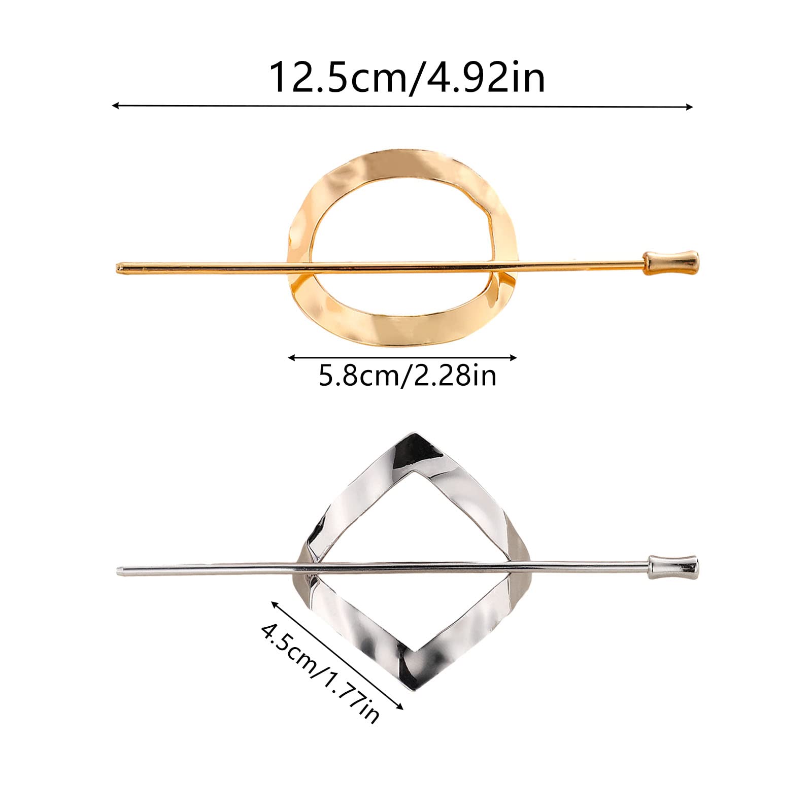 4 Pcs Vintage Chinese Hair Sticks - Gold & Silver Metal Hair Clips for Women & Girls with Thick Hair | Perfect for Bun, Updo & Traditional Hairstyles
