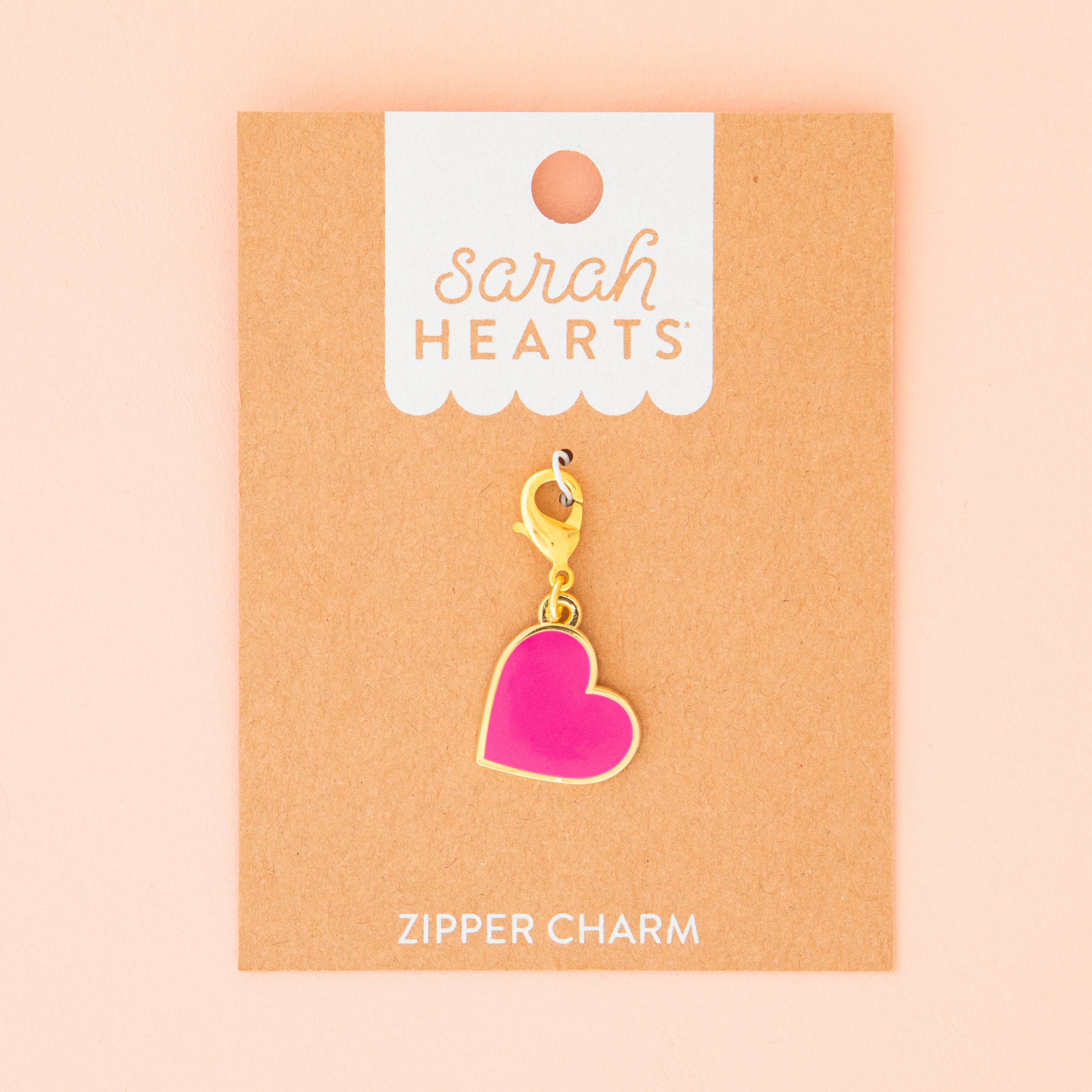 Pink Heart Zipper Pull Charm - Cute Removable Zipper Accessory for Backpacks, Jackets & Bags - Perfect for School, Travel & Fashion Accessories