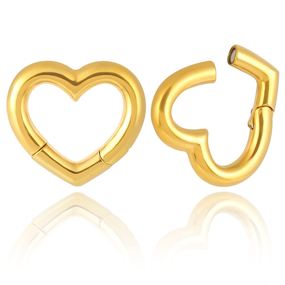 4mm-6mm (5g-2g) Hypoallergenic 316L Stainless Steel Heart Ear Weights & Hangers for Stretched Earlobes - Ear Plugs, Gauges & Body Jewelry for Men & Women - Perfect for Daily Wear, Parties & Alternative Fashion
