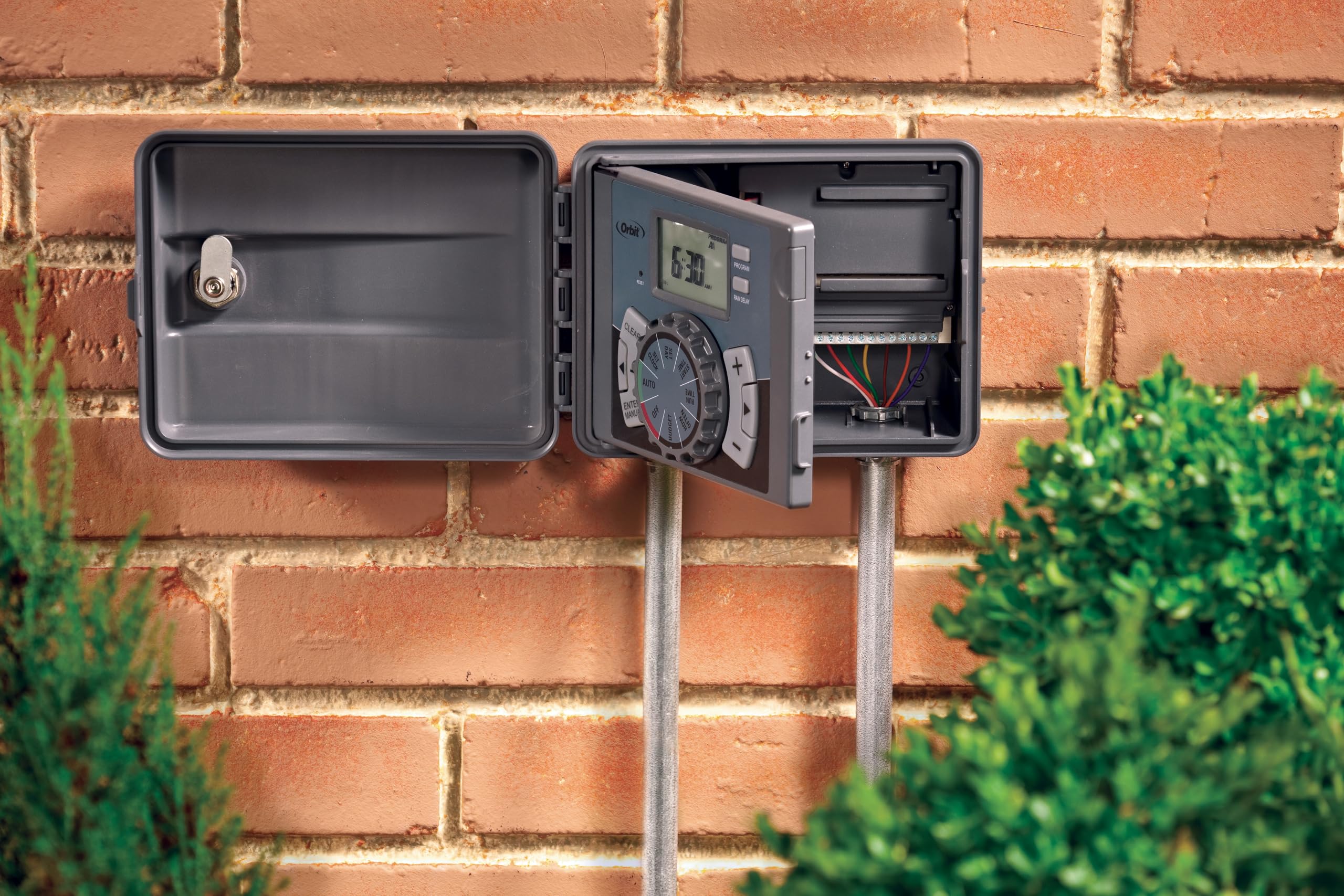 Orbit 27896 Easy-Set Logic 6-Station Indoor Outdoor Sprinkler Timer Controller - Smart Watering System for Lawn Garden & Landscape Irrigation