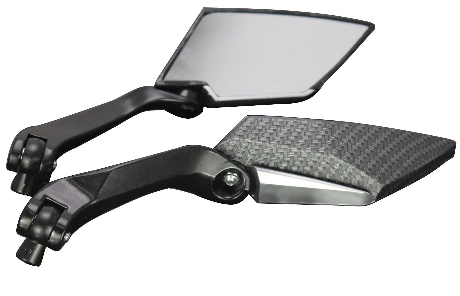Black Carbon Mini Motorcycle Mirrors for 2012 Yamaha FZ8 - Compatible Replacement Pair (MRGTR-2012FZ8) | Durable & Stylish Upgrade for Street Riding & Commuting