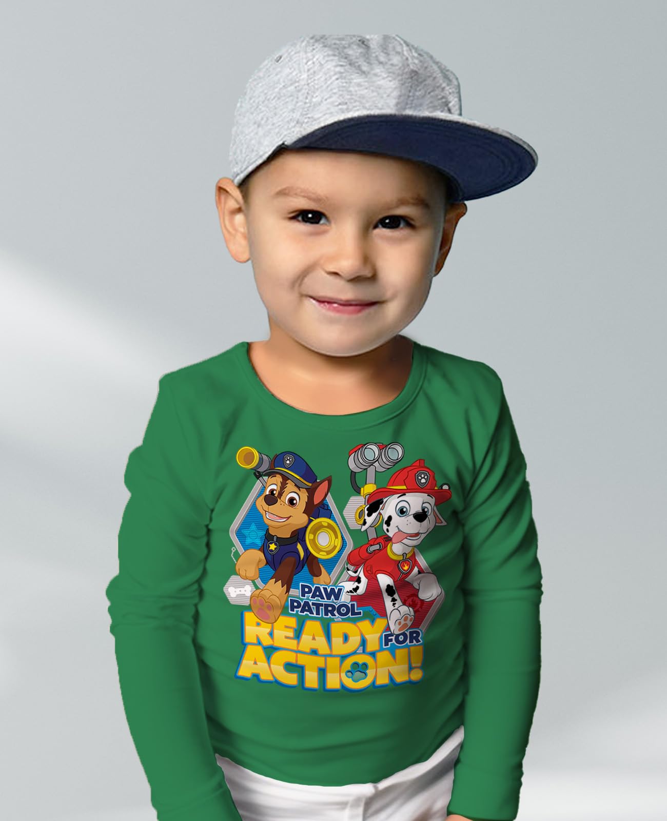 Paw Patrol Ready for Action Chase & Marshall Toddler Boys Long Sleeve T-Shirt - Cute Cartoon Graphic Tee for Kids Playtime & Birthday Gifts