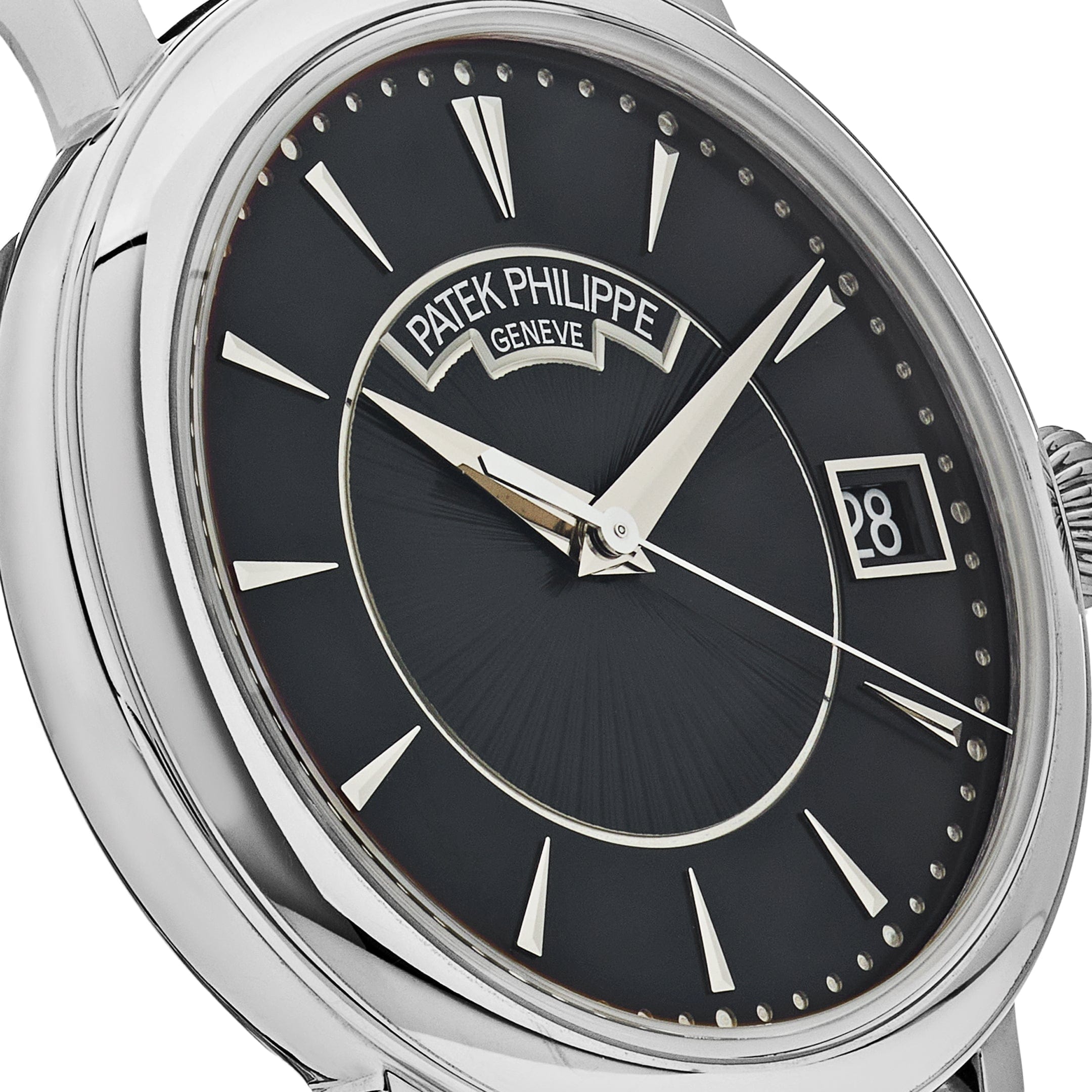 Patek Philippe Calatrava 5153G-001 Men's Luxury Watch - 18K White Gold Case, Black Dial, Date Function - Perfect for Business Meetings & Formal Events