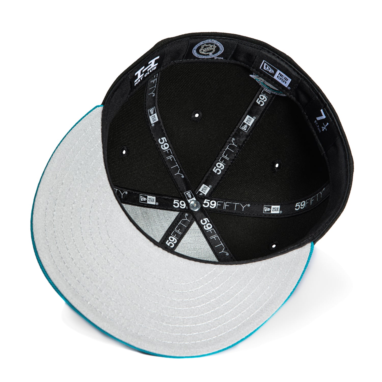 New Era 59Fifty San Jose Sharks Tiburones Snapback Hat - Black & Teal Adjustable Baseball Cap for Men - Perfect for Sports Fans, Game Days & Streetwear Fashion