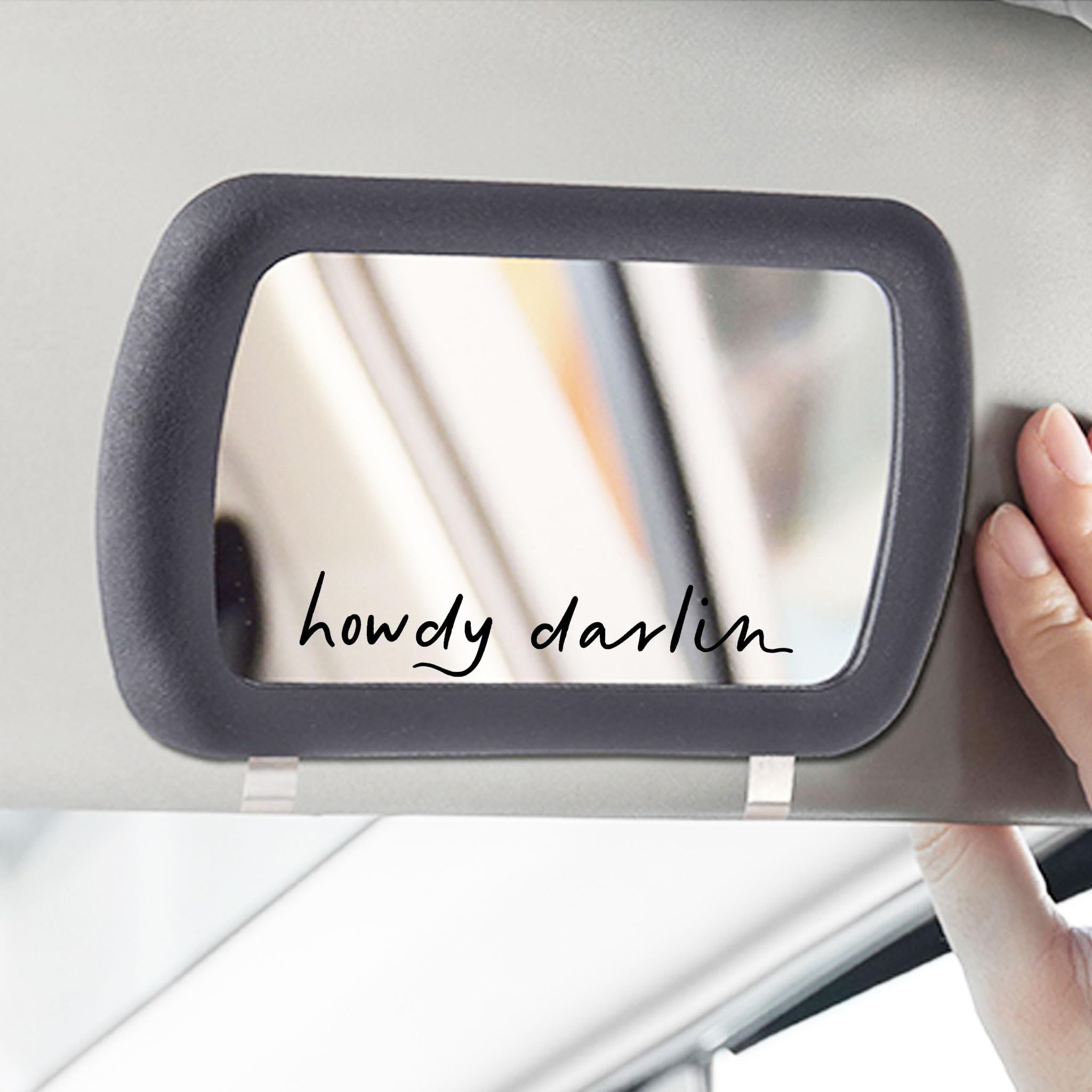 2 Pack Howdy Darlin Car Decals - Western Style Window Stickers with Positive Affirmations for Girls - Rear View Mirror & Car Decor (Black) - Perfect for Truck, SUV & Personalizing Your Vehicle