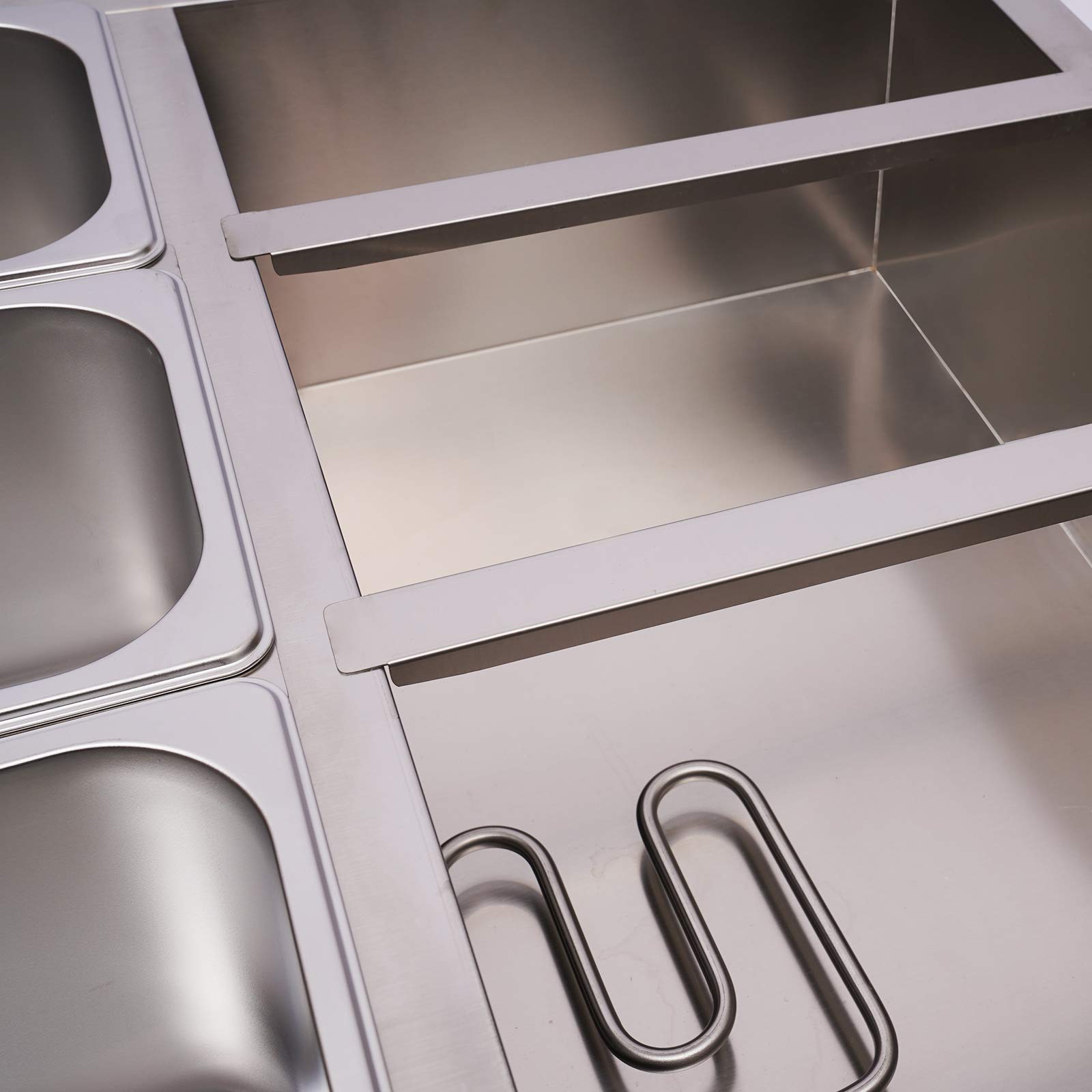 6-Pan Commercial Food Warmer Steamer - 1.84Gal Stainless Steel Electric Countertop Bain Marie Buffet Steam Table with Covers for Restaurants, Catering & Buffet Service - Perfect for Keeping Food Warm at Events, Hotels and Cafeterias