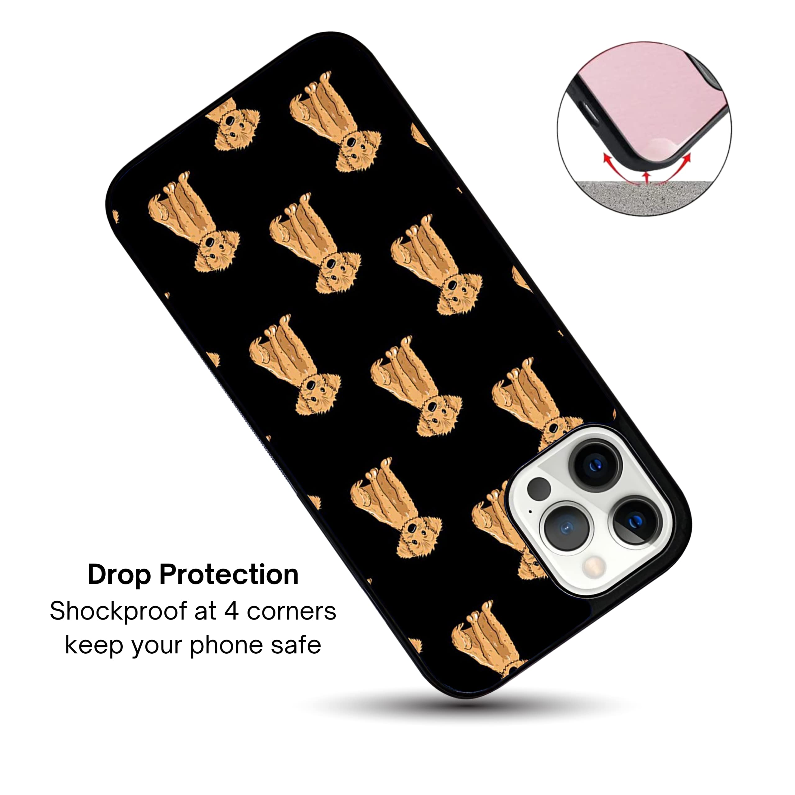 Labradoodle & Goldendoodle Dog Lover iPhone 13 Pro Case - Black Pattern Doodle Design, Durable Shockproof Slim TPU Rubber Cover with Non-Slip Grip - Perfect Gift for Pet Owners & Dog Enthusiasts (Compatible with iPhone 13 Pro)