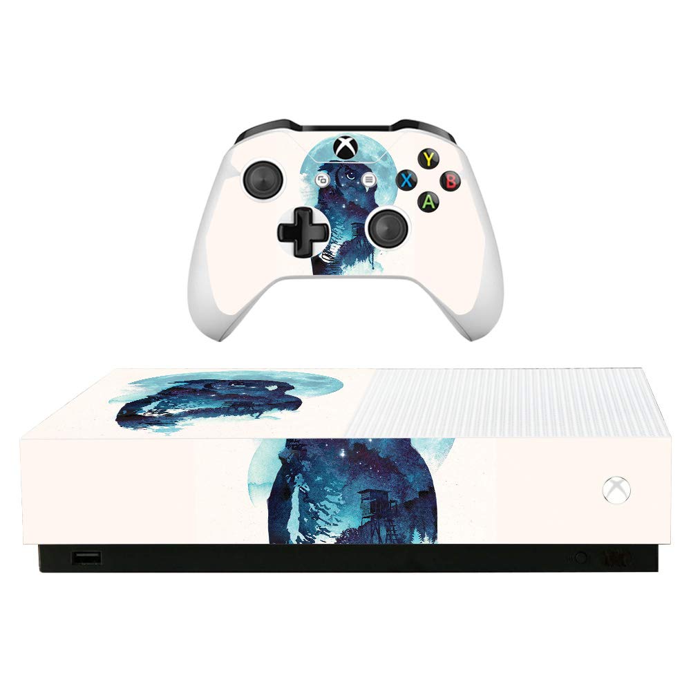 MightySkins Protective Vinyl Decal Wrap Cover for Microsoft Xbox One S All-Digital Edition - Midnight Owl Design | Durable, Customizable Skin | Easy to Apply & Remove | Made in USA | Perfect for Gaming Setups & Personalization