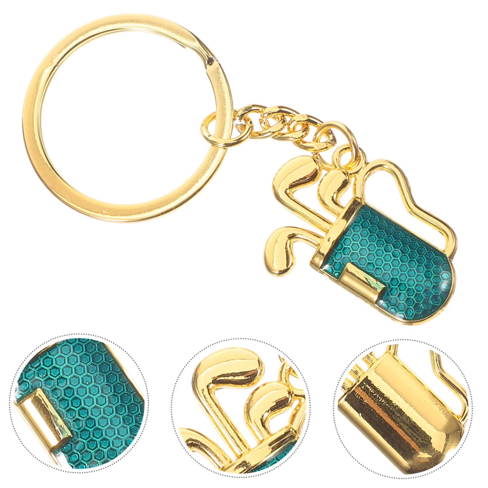 GOOHOCHY Golf Keychain with Ball Markers - Gold & Blue Hanging Keyring Pendant for Golf Bag Decor | Perfect Gift for Golfers & Sports Enthusiasts